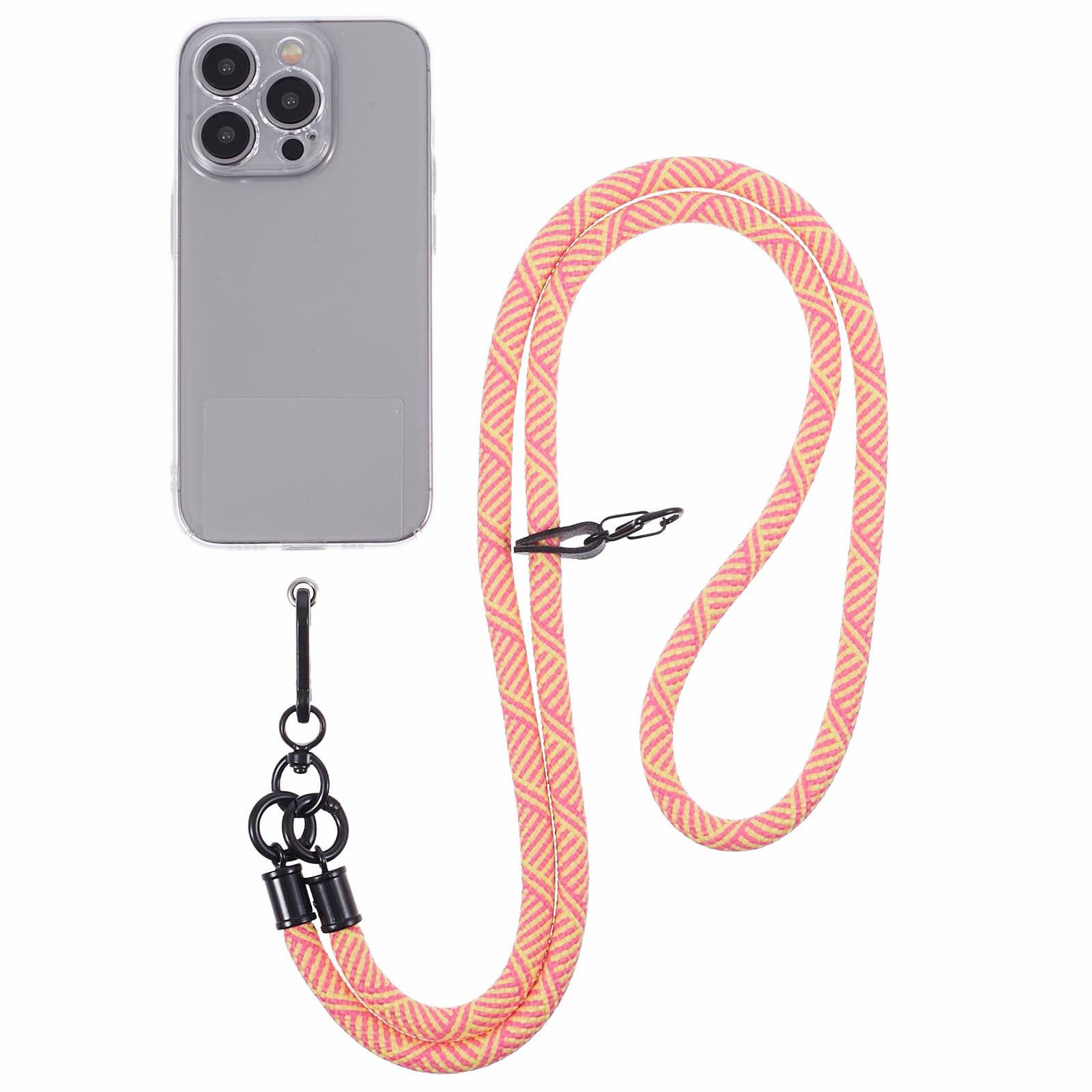 Crossbody Phone Lanyard 8mm Thickness Adjustable Phone Neck Strap with Tether Tab