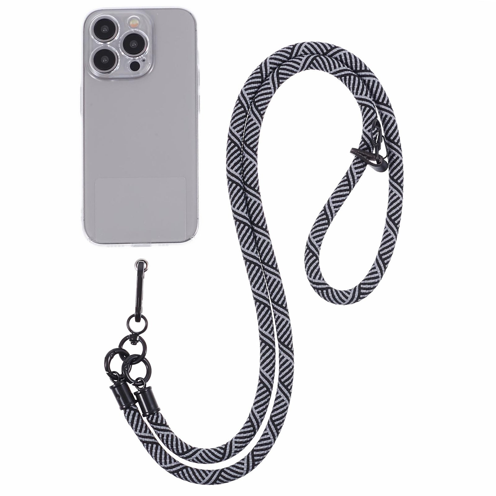 Crossbody Phone Lanyard 8mm Thickness Adjustable Phone Neck Strap with Tether Tab