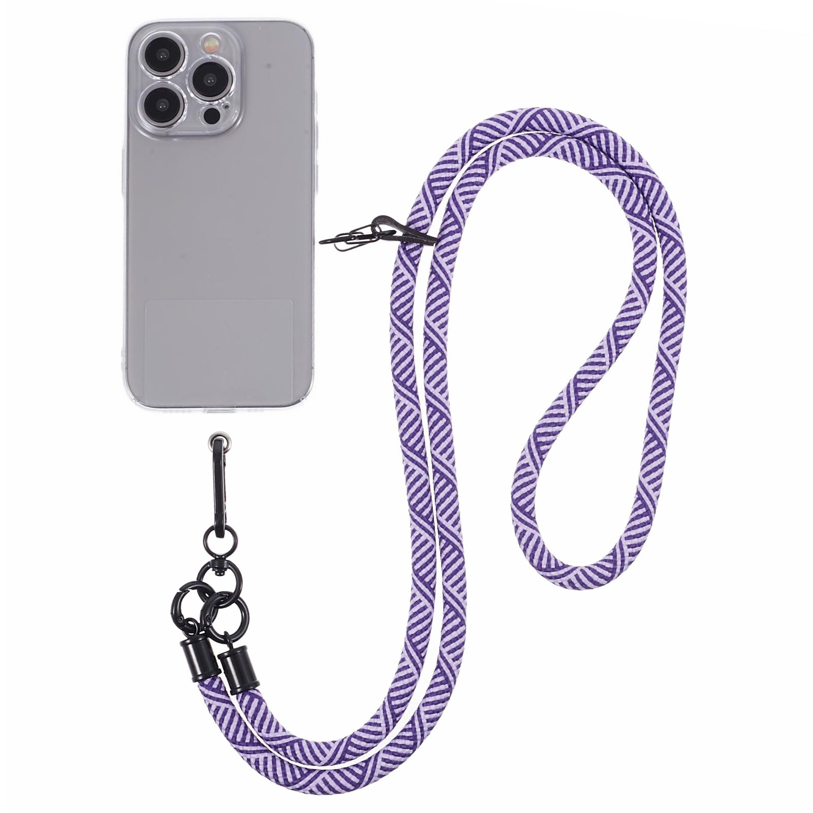 Crossbody Phone Lanyard 8mm Thickness Adjustable Phone Neck Strap with Tether Tab