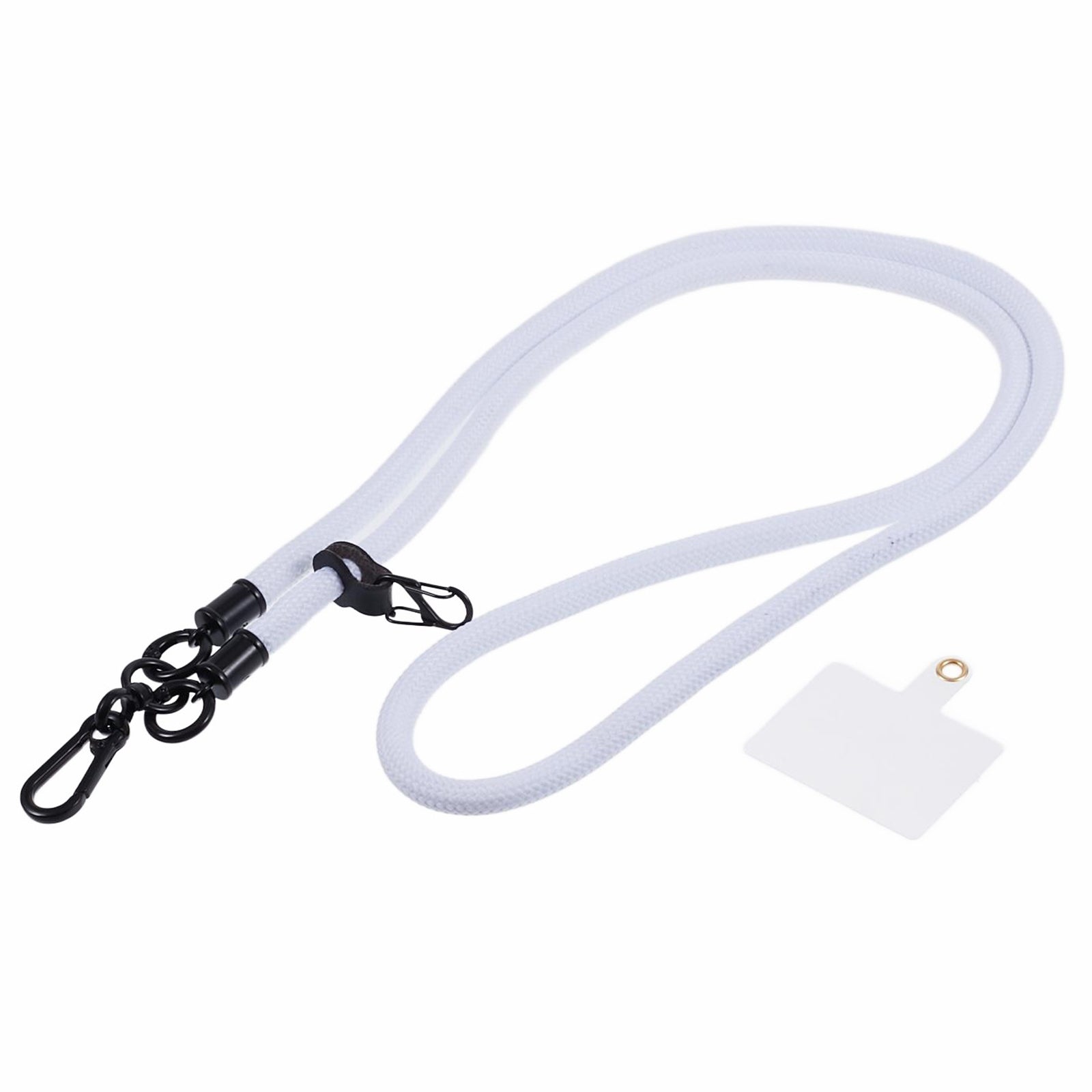 Style A Solid Color Phone Strap 10mm Crossbody Nylon Phone Charm with Clear Patch