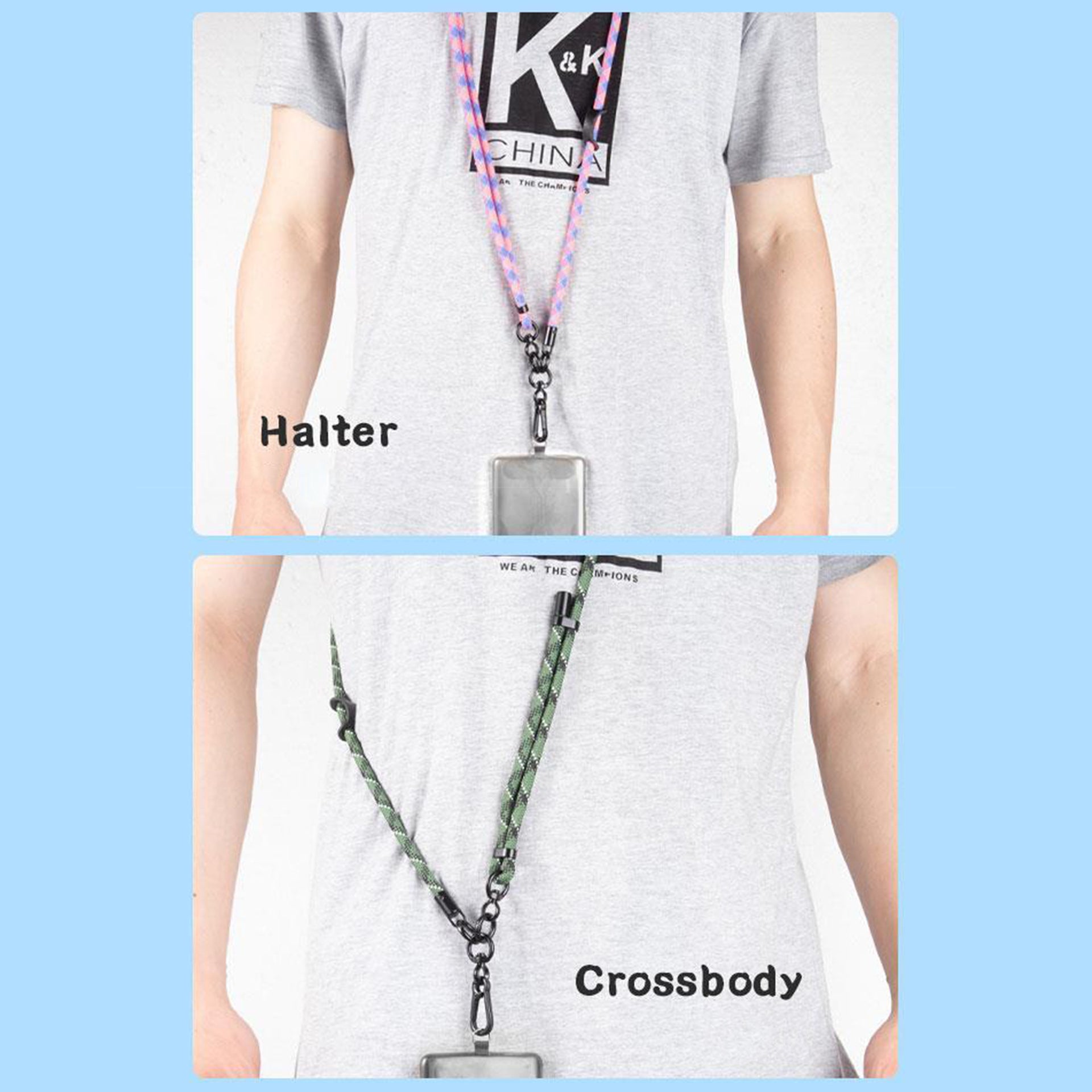 Phone Lanyard Universal 7mm Nylon Neck Strap Necklace with Tether Tab