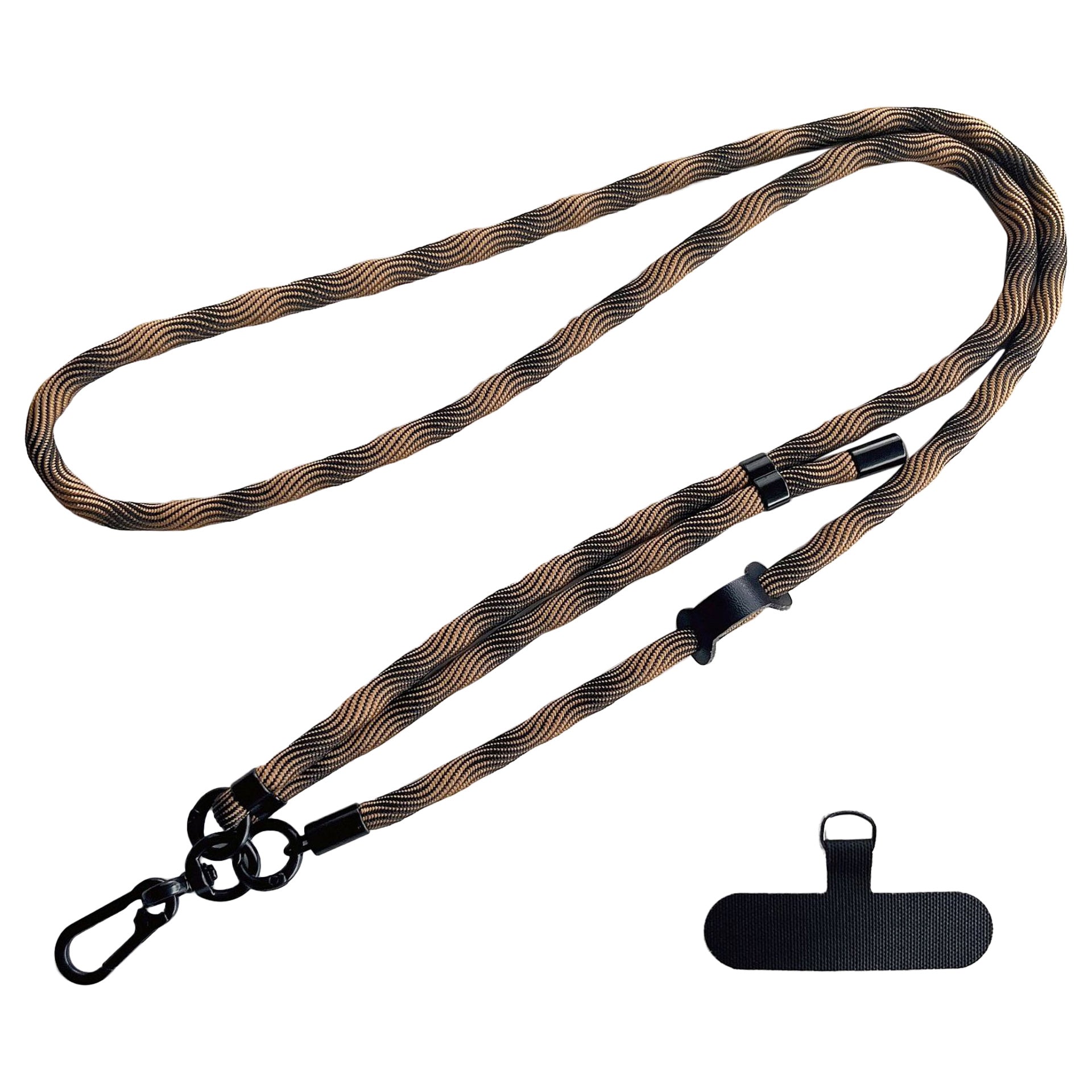 Crossbody Phone Lanyard Strap with Patch 7mm Thickness Adjustable Nylon Neck Strap