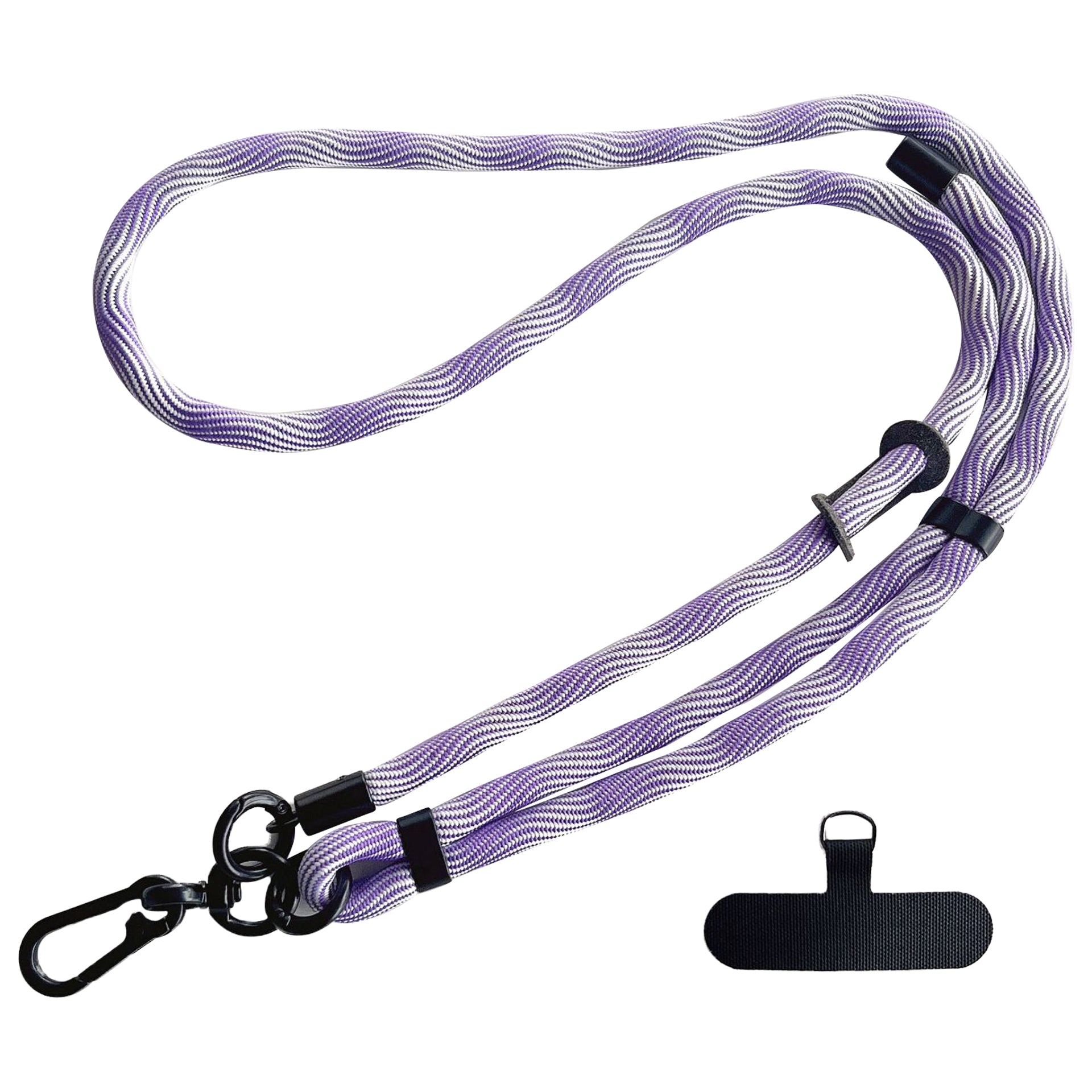 Crossbody Phone Lanyard Strap with Patch 7mm Thickness Adjustable Nylon Neck Strap