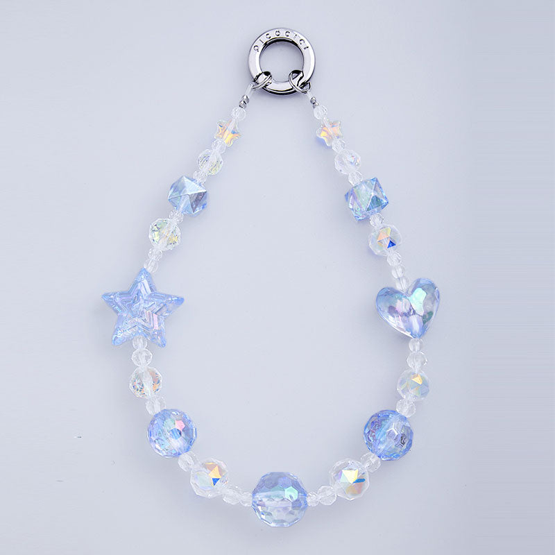 PICOCICI Phone Carrying Wrist Band Love Heart Star Decor Beaded Bracelet