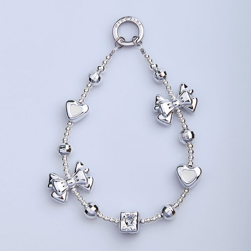 PICOCICI Bowknot Pearl Bead Phone Carrying Strap Wrist Band Lanyard