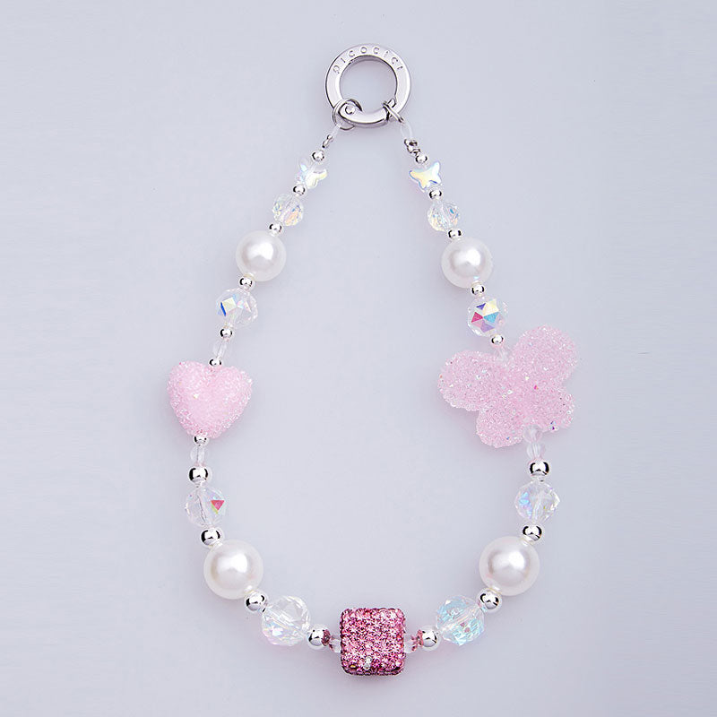 PICOCICI Phone Carrying Strap Rhinestones Pearls Beads Phone Wrist Band Lanyard