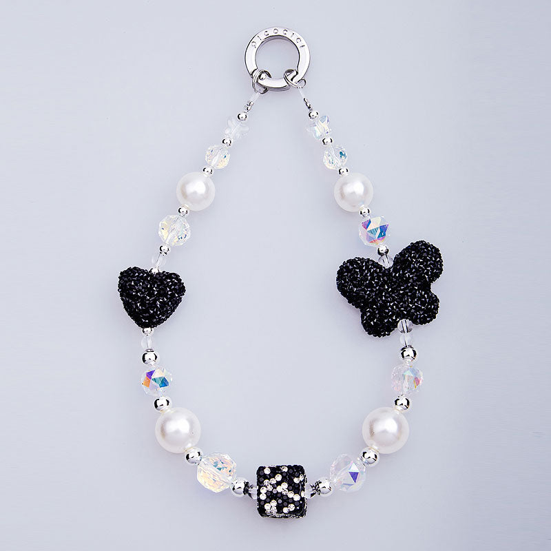 PICOCICI Phone Carrying Strap Rhinestones Pearls Beads Phone Wrist Band Lanyard