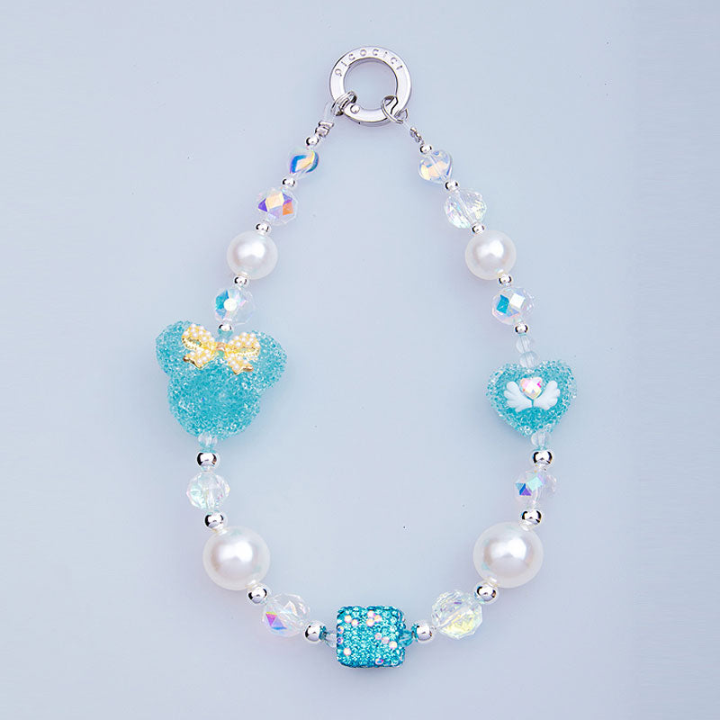 PICOCICI Cartoon Mouse Head Heart Decor Phone Anti-drop Lanyard Beaded Bracelet