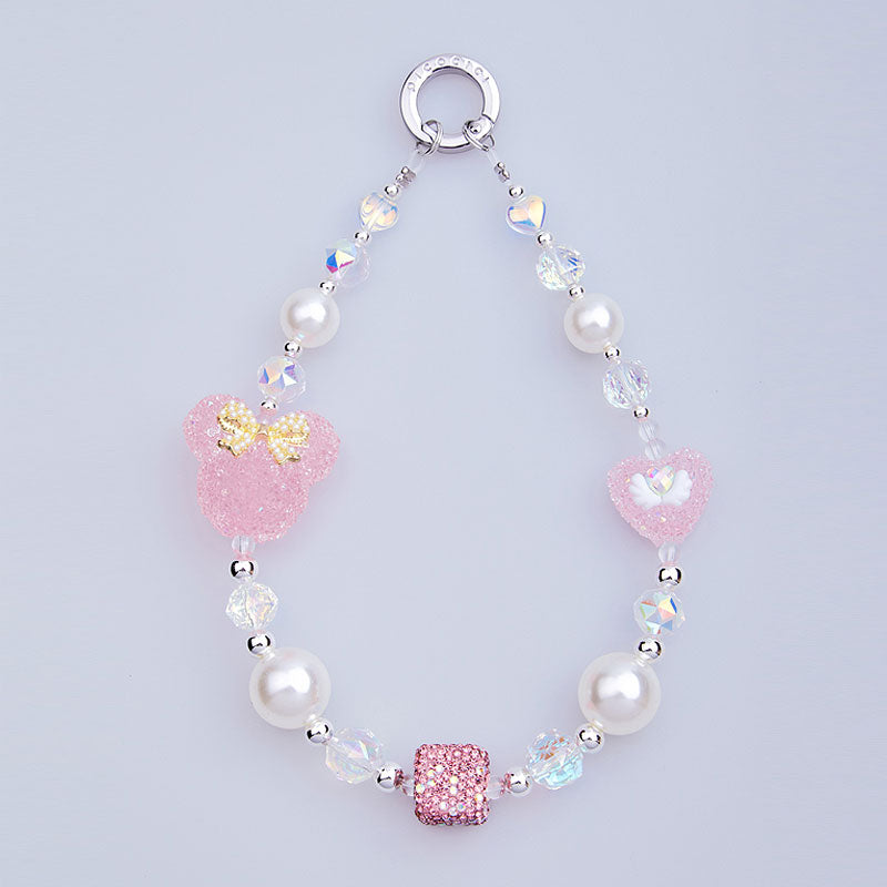 PICOCICI Cartoon Mouse Head Heart Decor Phone Anti-drop Lanyard Beaded Bracelet