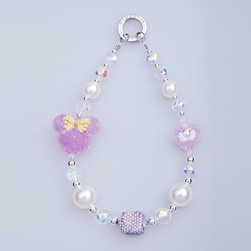 PICOCICI Cartoon Mouse Head Heart Decor Phone Anti-drop Lanyard Beaded Bracelet