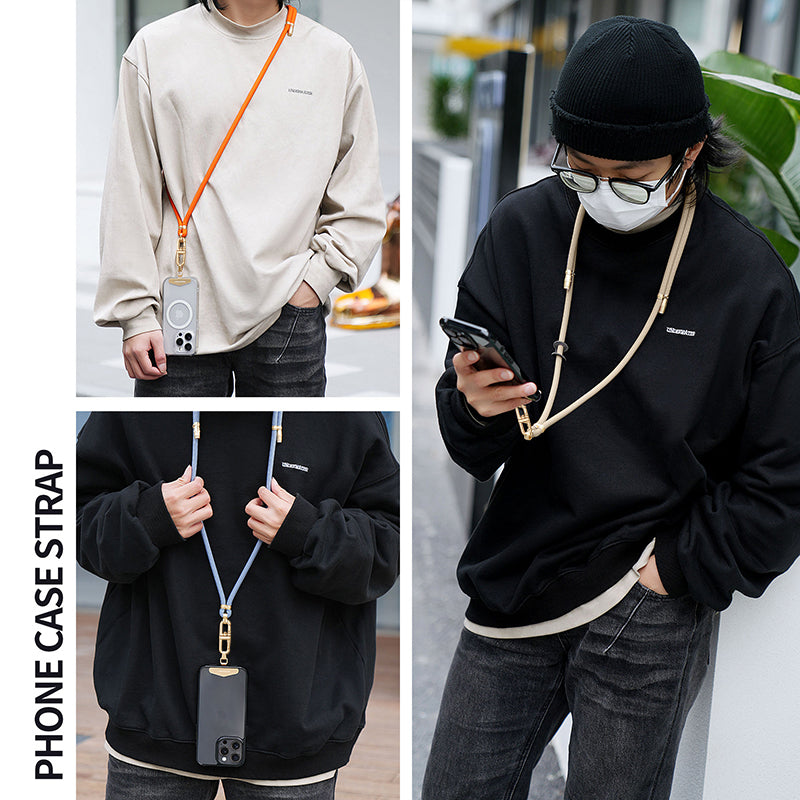 LEEU DESIGN Phone Lanyard 160cm Adjustable Crossbody Cell Phone Neck Strap with Pad