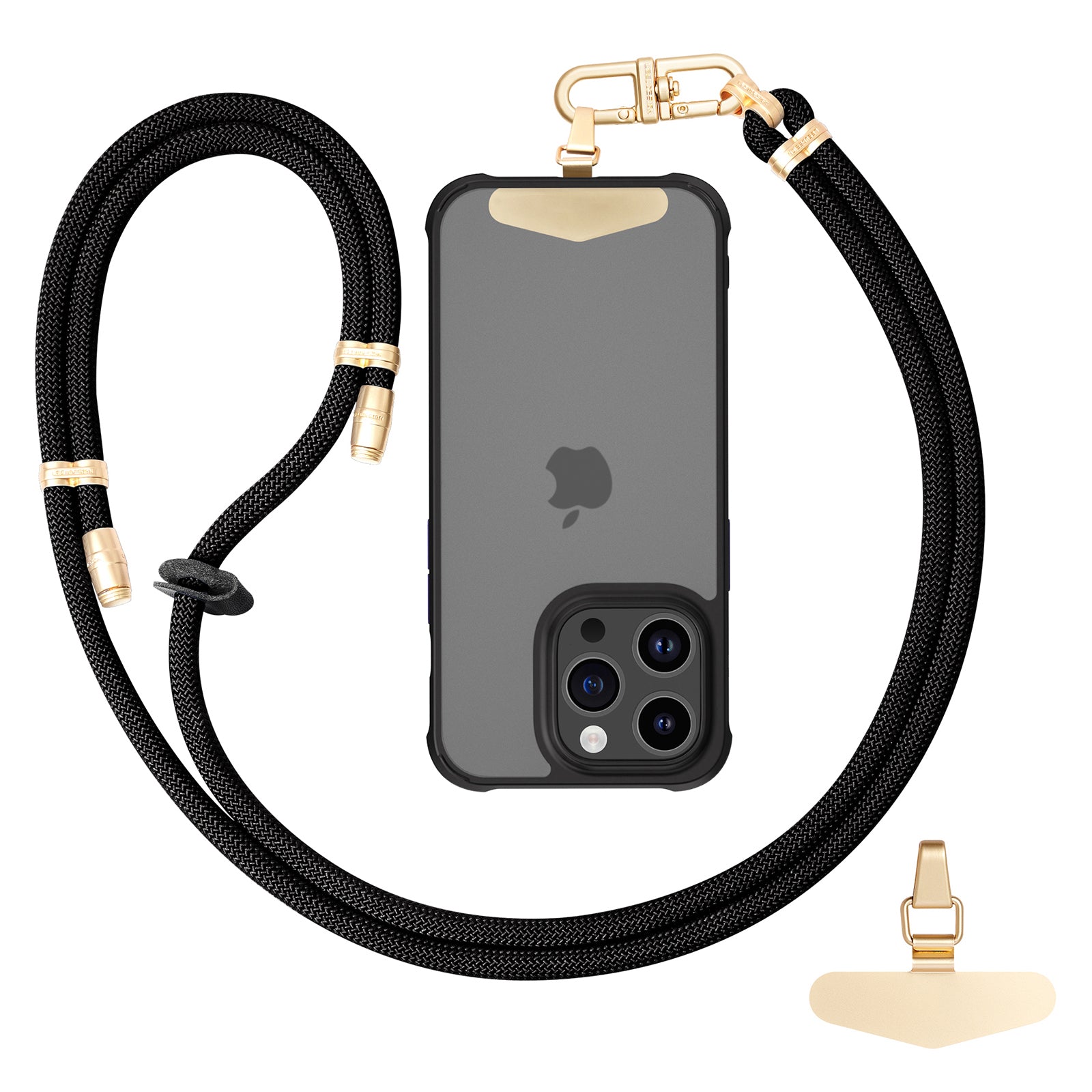 LEEU DESIGN Phone Lanyard 160cm Adjustable Crossbody Cell Phone Neck Strap with Pad