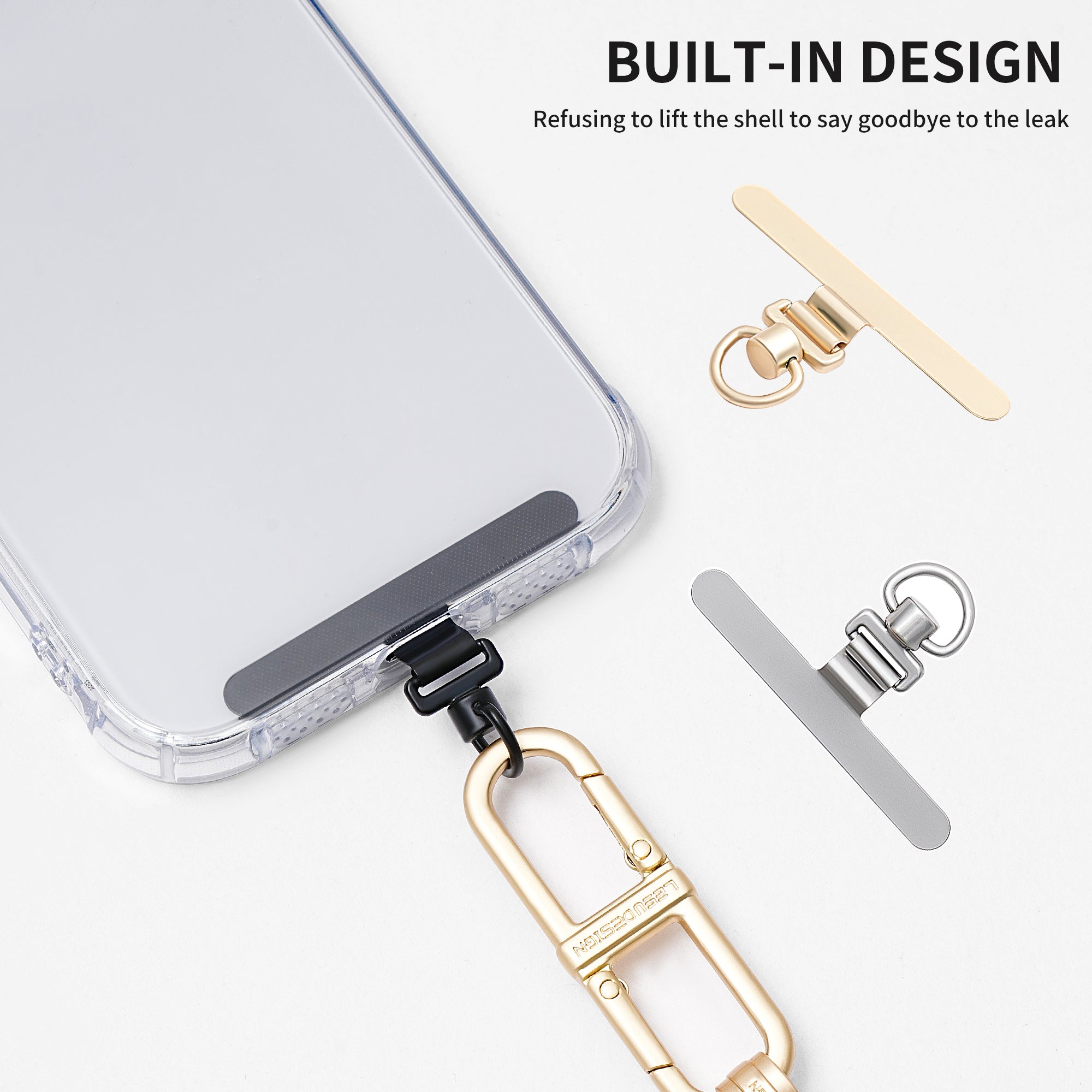 Phone Lanyard Tether Tab Metal Patch Pad with 360 Degree Rotary Buckle for Phone Shoulder Strap