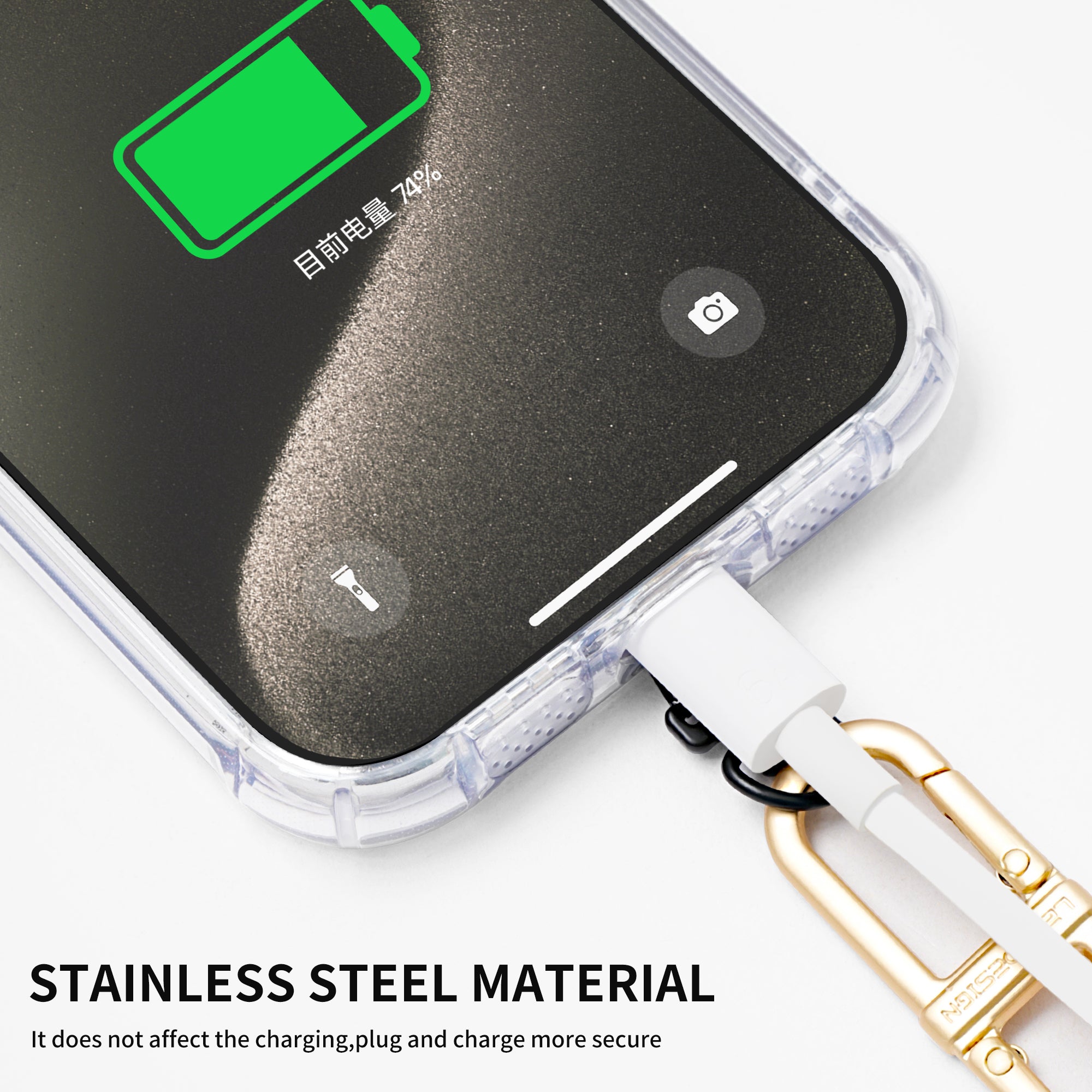 Phone Lanyard Tether Tab Metal Patch Pad with 360 Degree Rotary Buckle for Phone Shoulder Strap