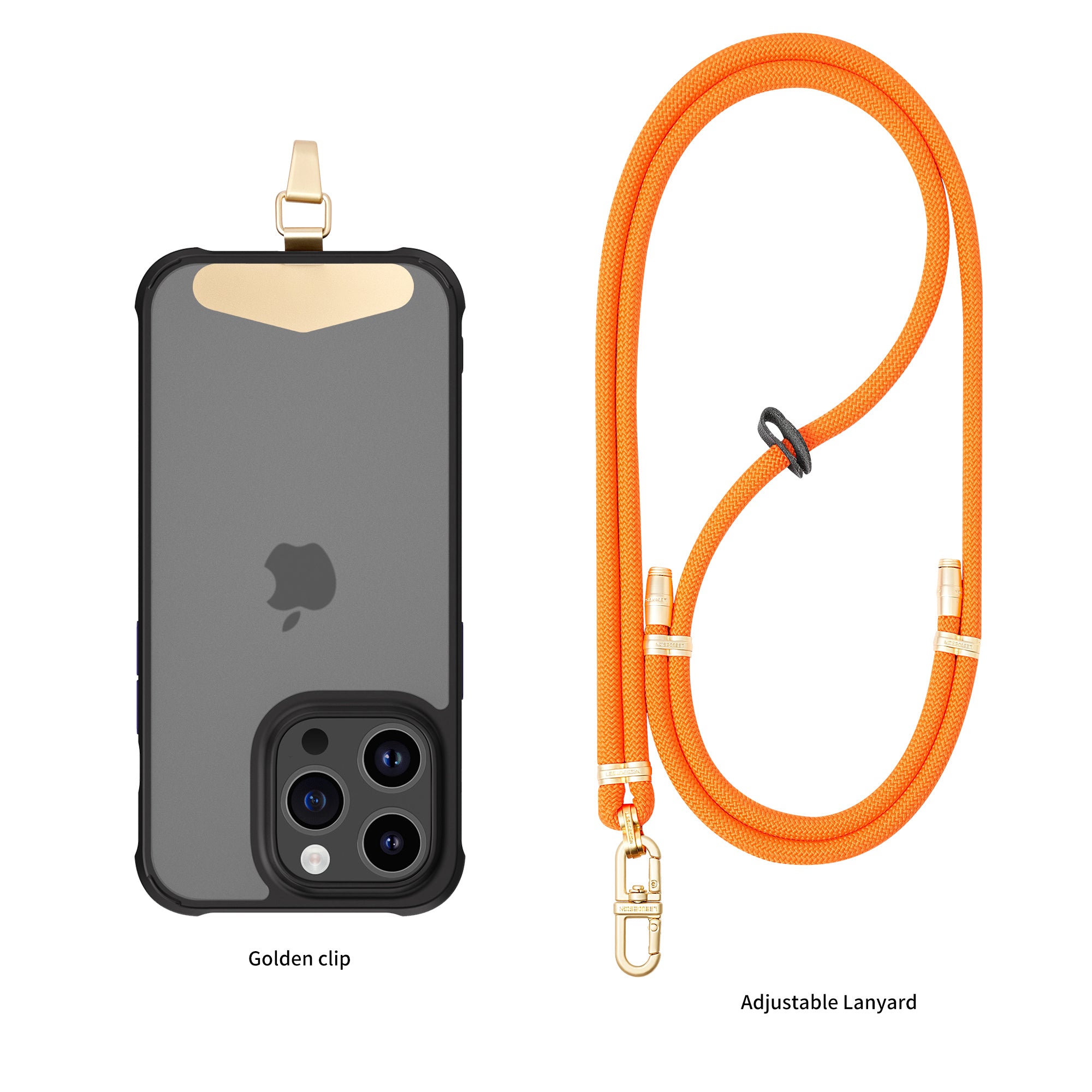 LEEU DESIGN 120cm Smartphone Shoulder Strap with Metal Tether Tab, Adjustable Cell Phone Polyester Lanyard