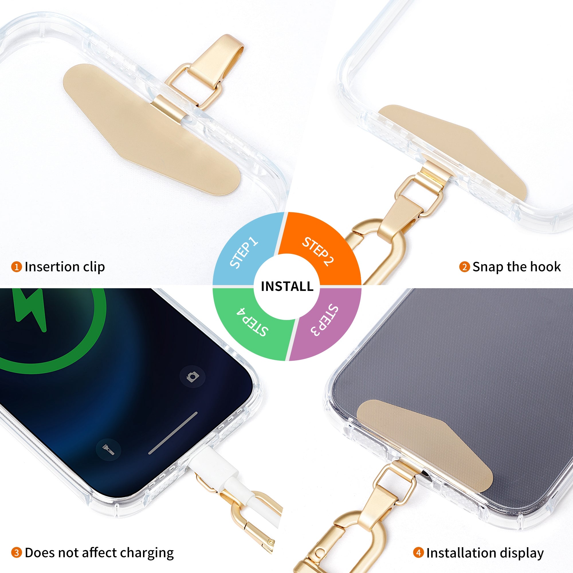 LEEU DESIGN 120cm Smartphone Shoulder Strap with Metal Tether Tab, Adjustable Cell Phone Polyester Lanyard