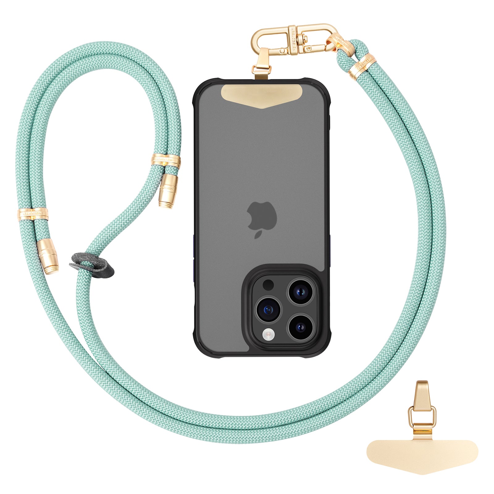 LEEU DESIGN 120cm Smartphone Shoulder Strap with Metal Tether Tab, Adjustable Cell Phone Polyester Lanyard