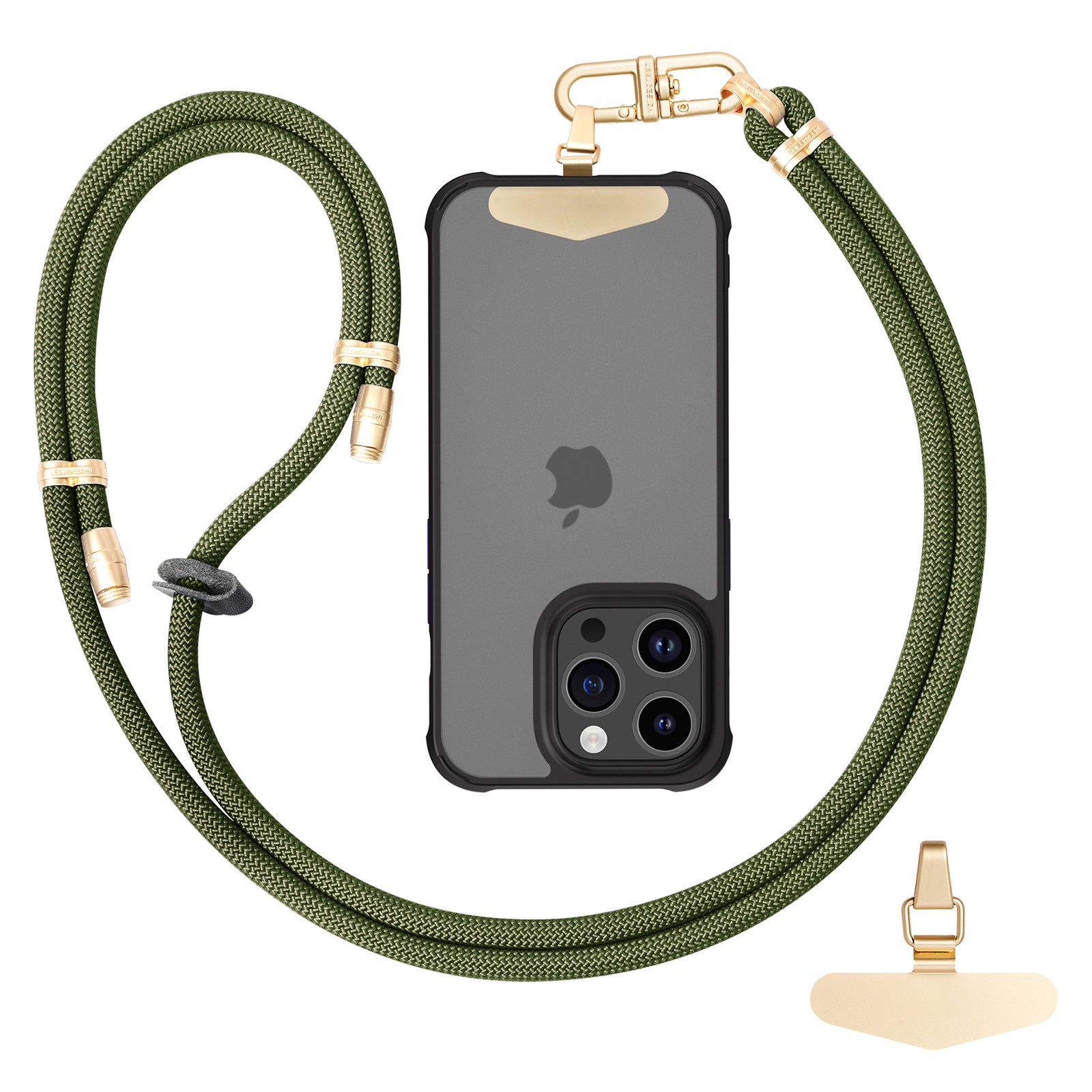 LEEU DESIGN 120cm Smartphone Shoulder Strap with Metal Tether Tab, Adjustable Cell Phone Polyester Lanyard