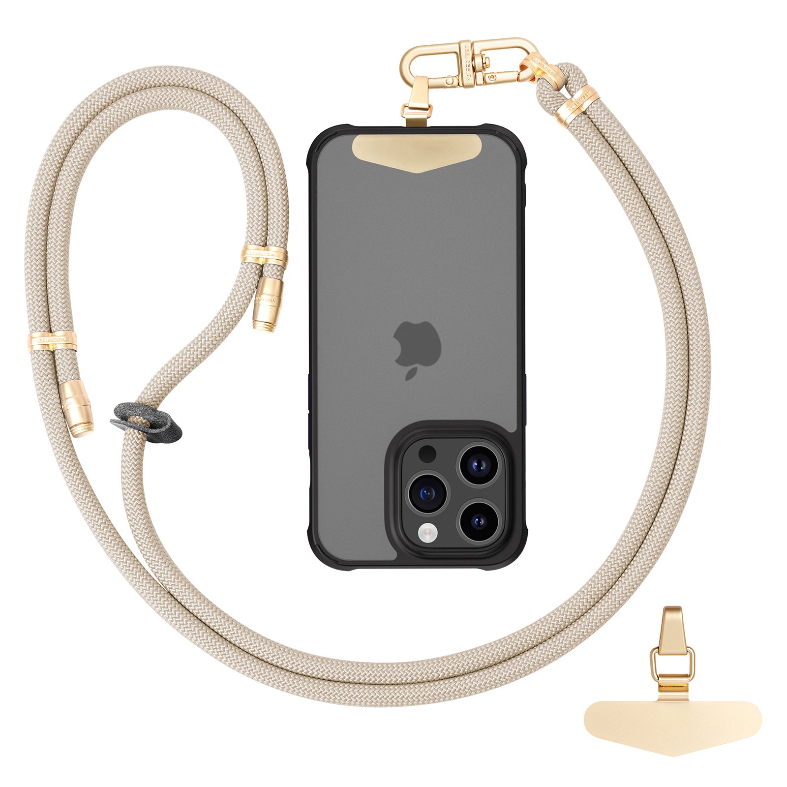 LEEU DESIGN 120cm Smartphone Shoulder Strap with Metal Tether Tab, Adjustable Cell Phone Polyester Lanyard