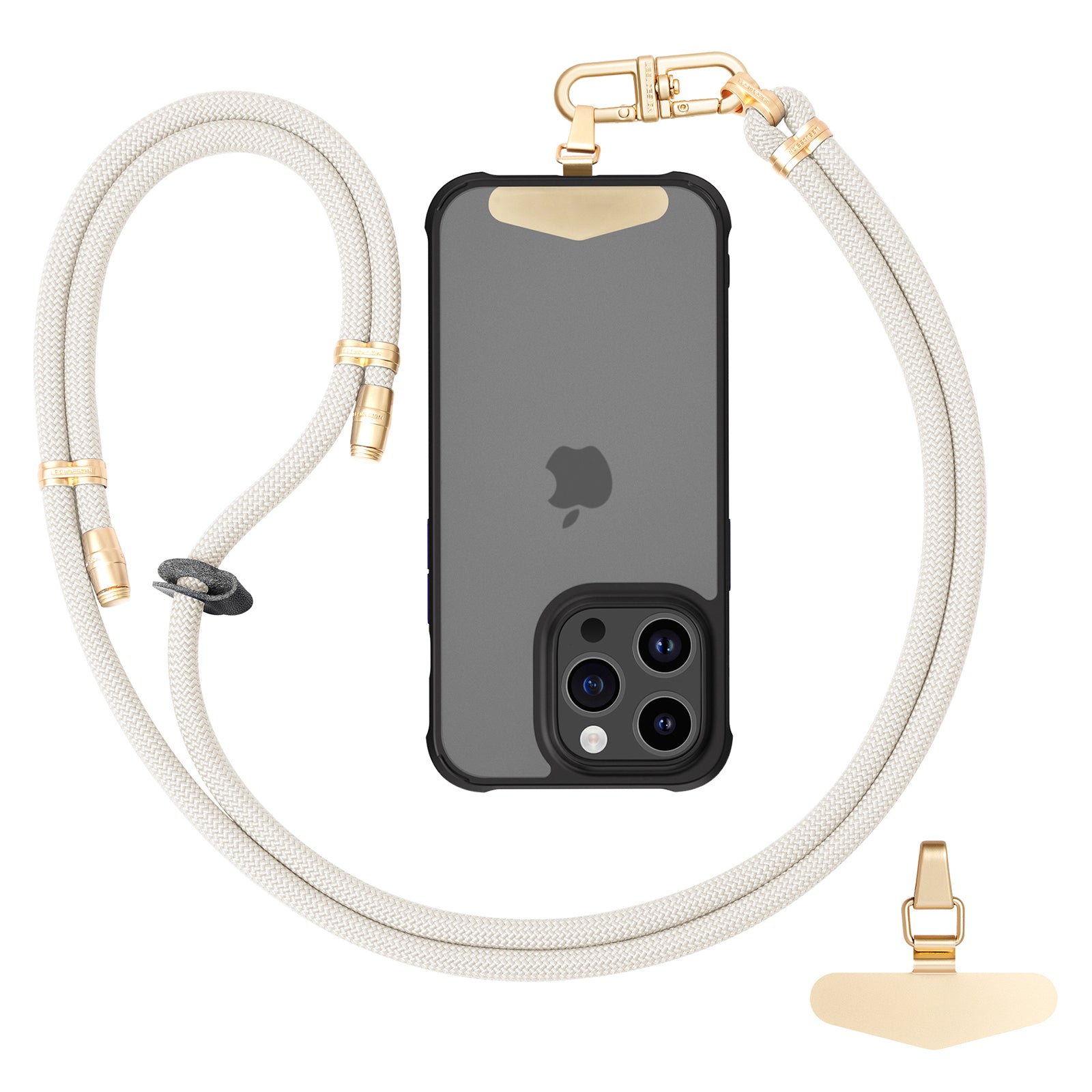 LEEU DESIGN 120cm Smartphone Shoulder Strap with Metal Tether Tab, Adjustable Cell Phone Polyester Lanyard