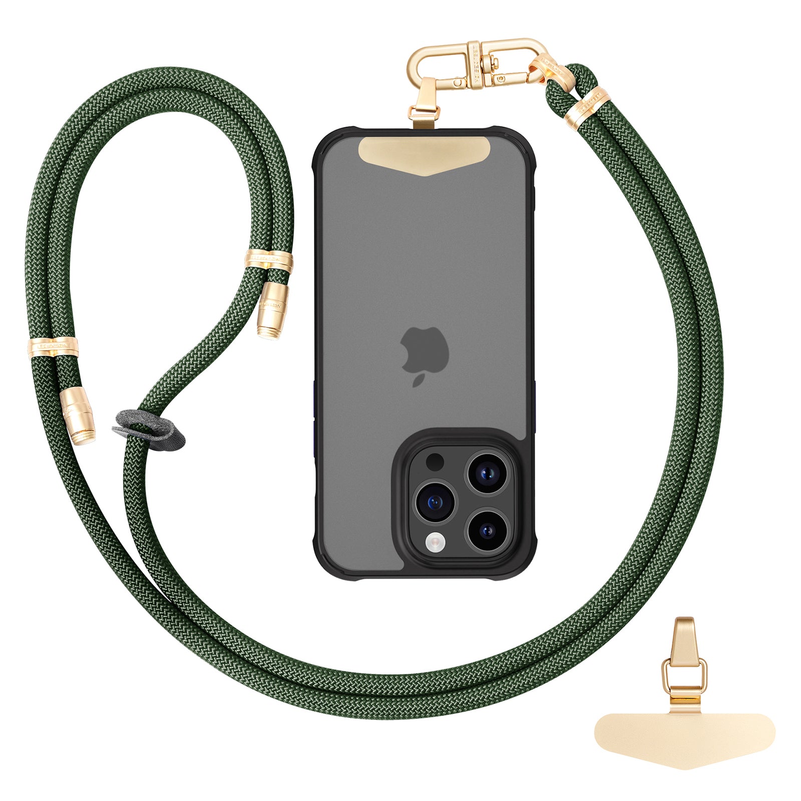 LEEU DESIGN 120cm Smartphone Shoulder Strap with Metal Tether Tab, Adjustable Cell Phone Polyester Lanyard