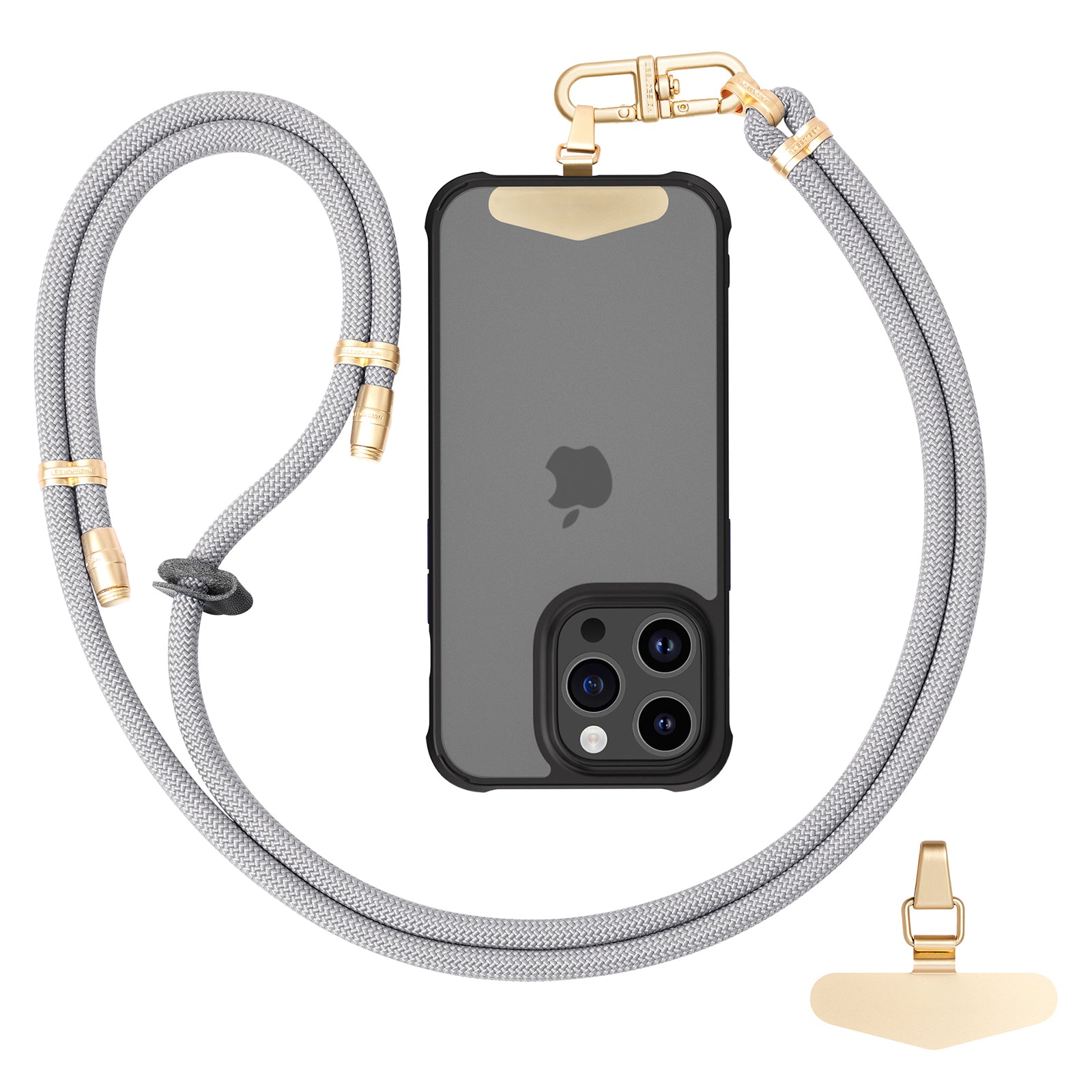 LEEU DESIGN 120cm Smartphone Shoulder Strap with Metal Tether Tab, Adjustable Cell Phone Polyester Lanyard
