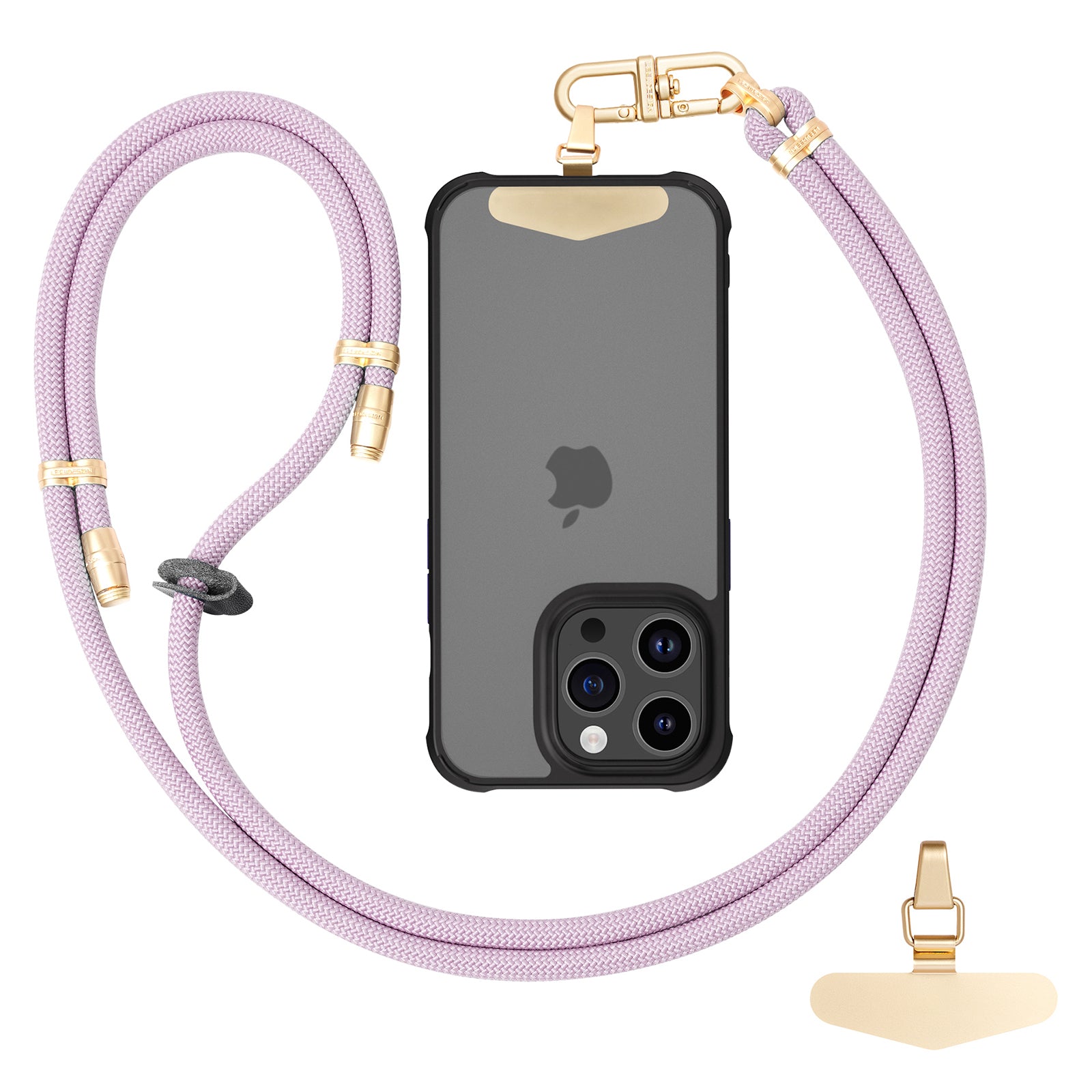 LEEU DESIGN 120cm Smartphone Shoulder Strap with Metal Tether Tab, Adjustable Cell Phone Polyester Lanyard