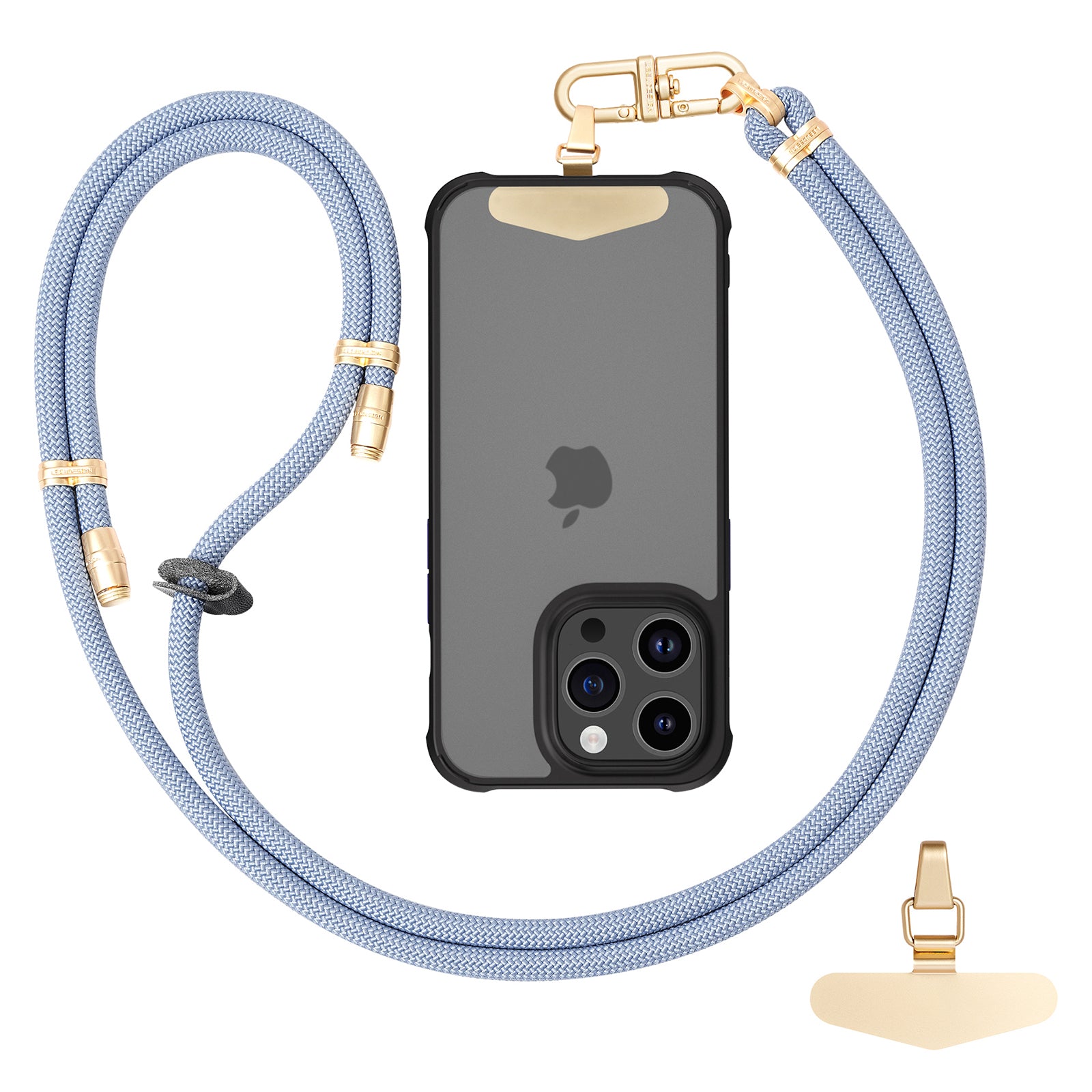 LEEU DESIGN 120cm Smartphone Shoulder Strap with Metal Tether Tab, Adjustable Cell Phone Polyester Lanyard