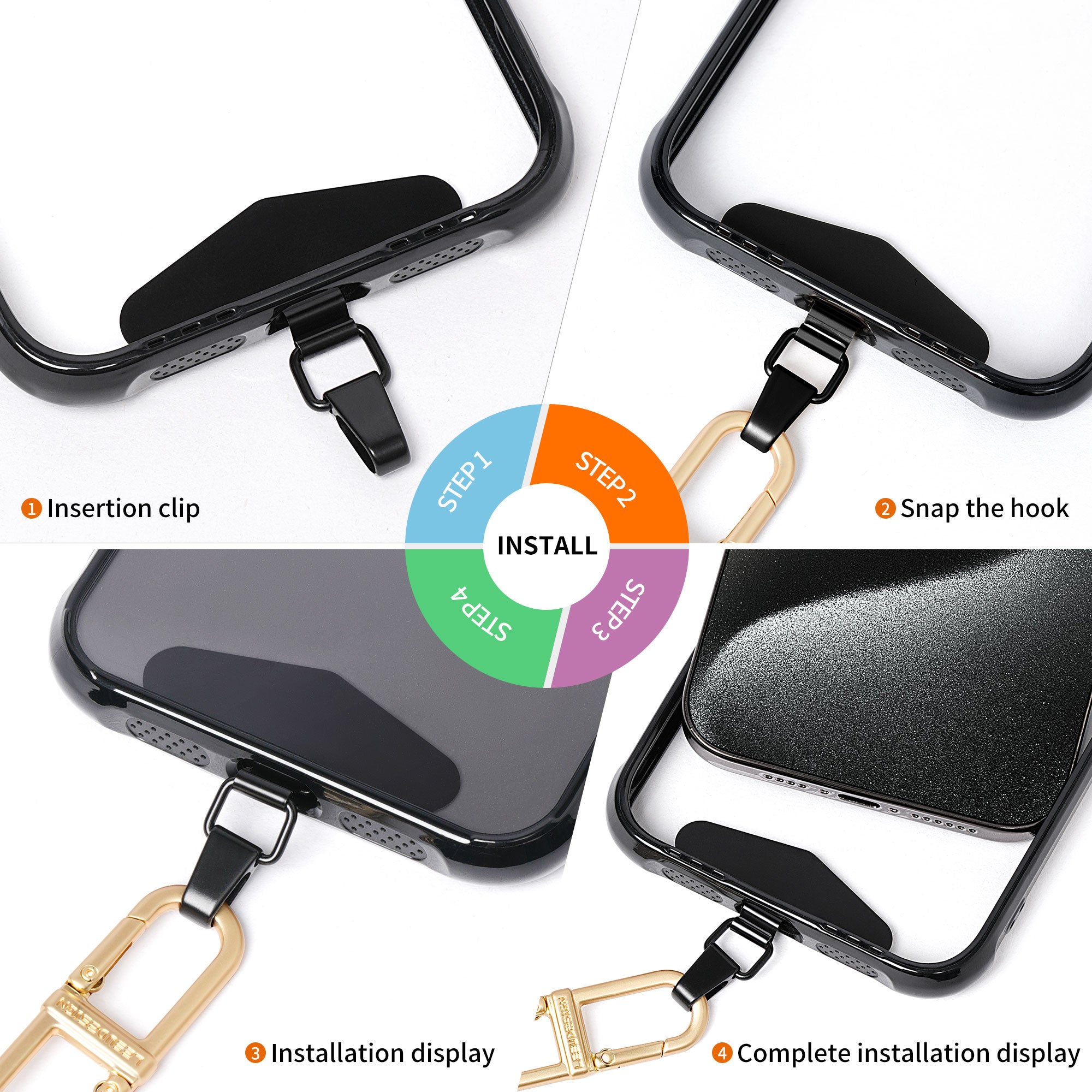 Universal Phone Tether Tab Triangle Metal Patch Pad for Phone Lanyard Strap