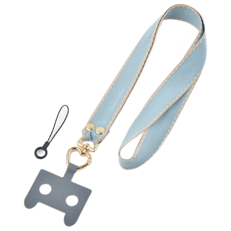 Polyester Anti-drop Cell Phone Neck Strap with Connection Sheet and Small Rope