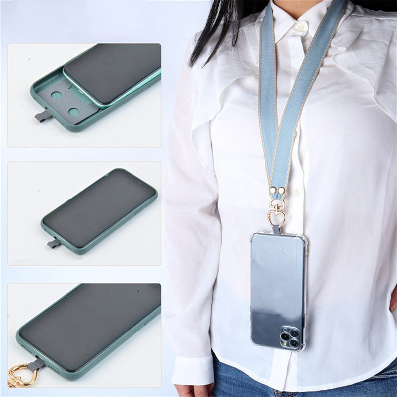 Polyester Anti-drop Cell Phone Neck Strap with Connection Sheet and Small Rope