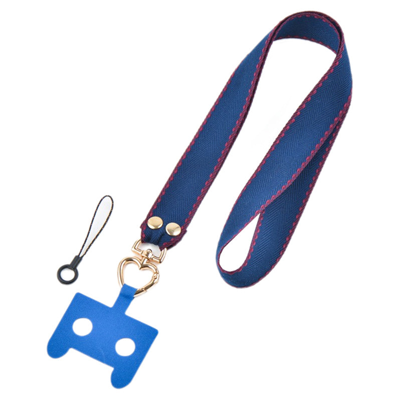 Polyester Anti-drop Cell Phone Neck Strap with Connection Sheet and Small Rope