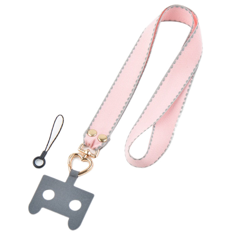 Polyester Anti-drop Cell Phone Neck Strap with Connection Sheet and Small Rope