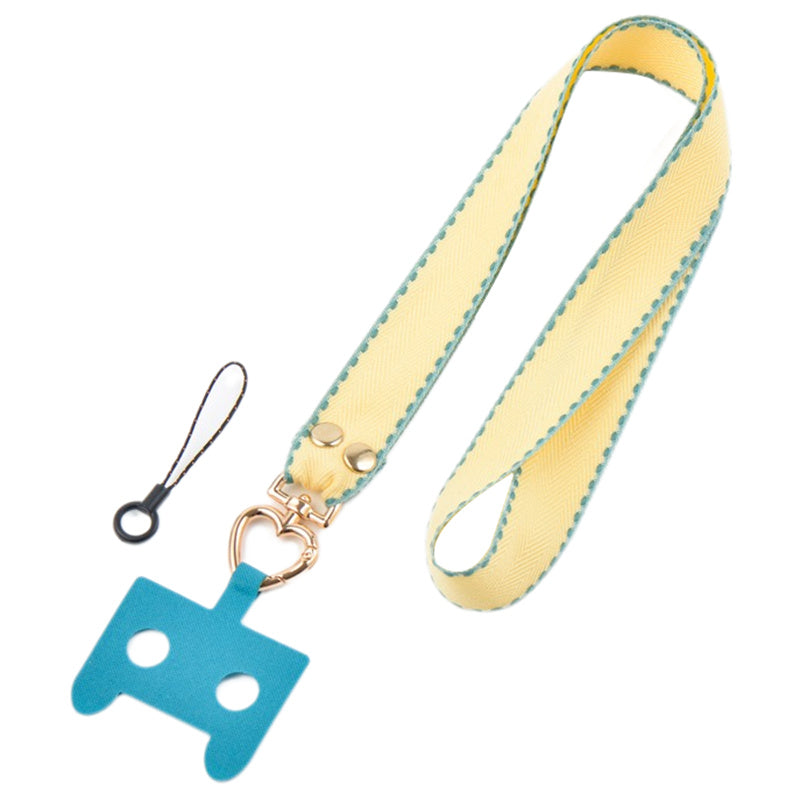 Polyester Anti-drop Cell Phone Neck Strap with Connection Sheet and Small Rope