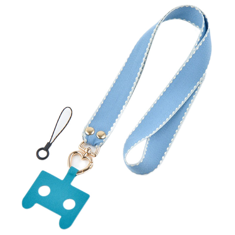 Polyester Anti-drop Cell Phone Neck Strap with Connection Sheet and Small Rope