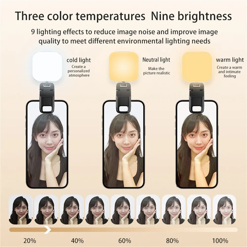 D1 Mini Laptop Phone Clip-on Lamp 3 Color Temperature Live Streaming Fill Light