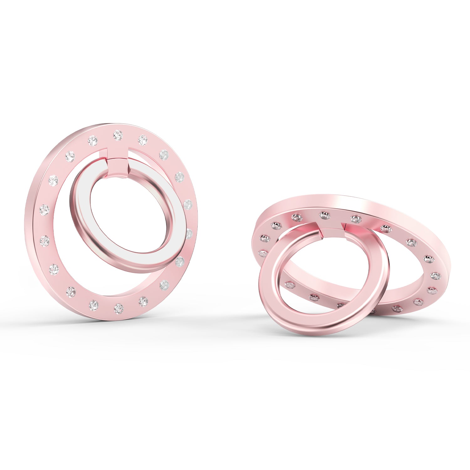ZH-M03 Magnetic Ring Kickstand Rhinestone Decor Zinc Alloy Phone Finger Grip Holder
