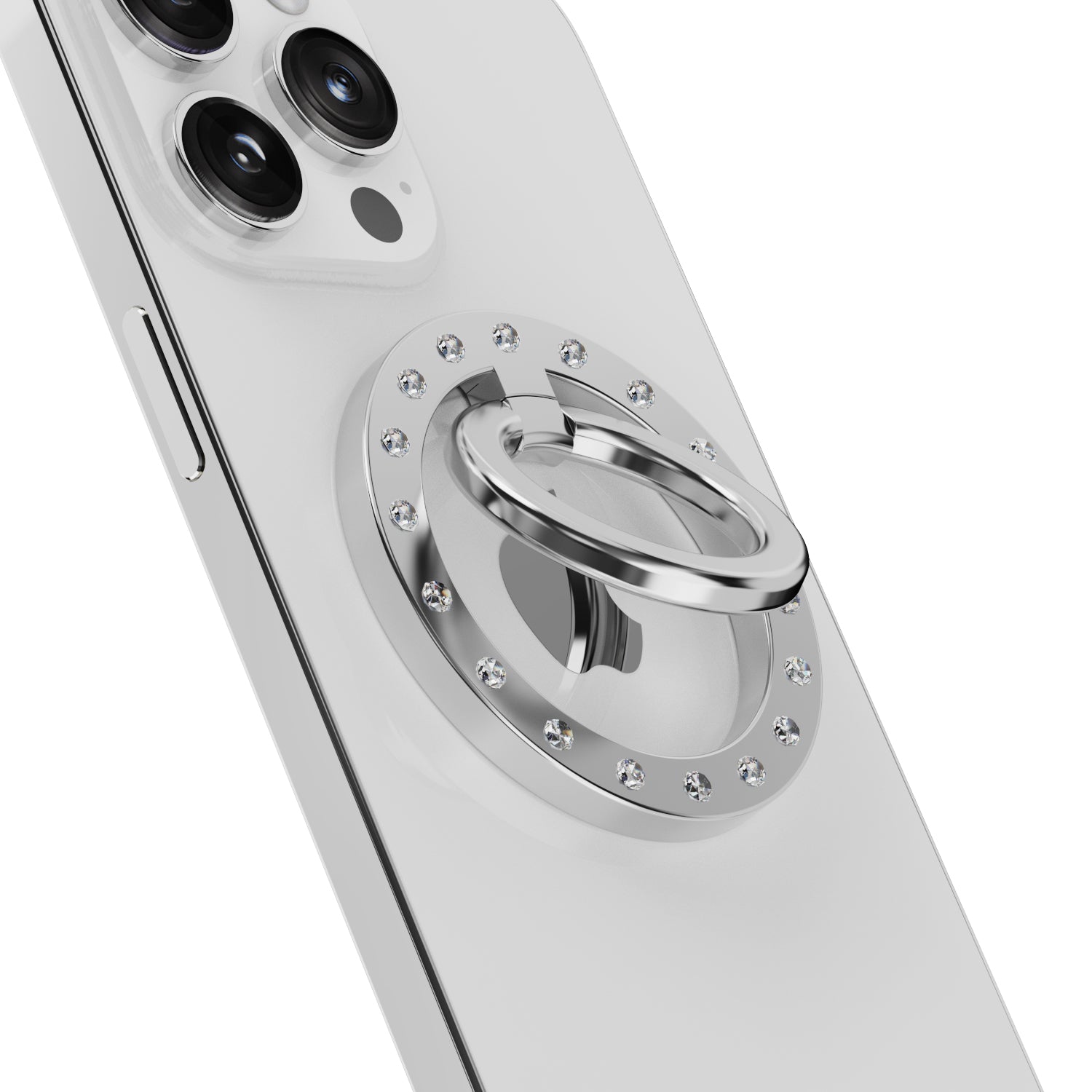 ZH-M03 Magnetic Ring Kickstand Rhinestone Decor Zinc Alloy Phone Finger Grip Holder
