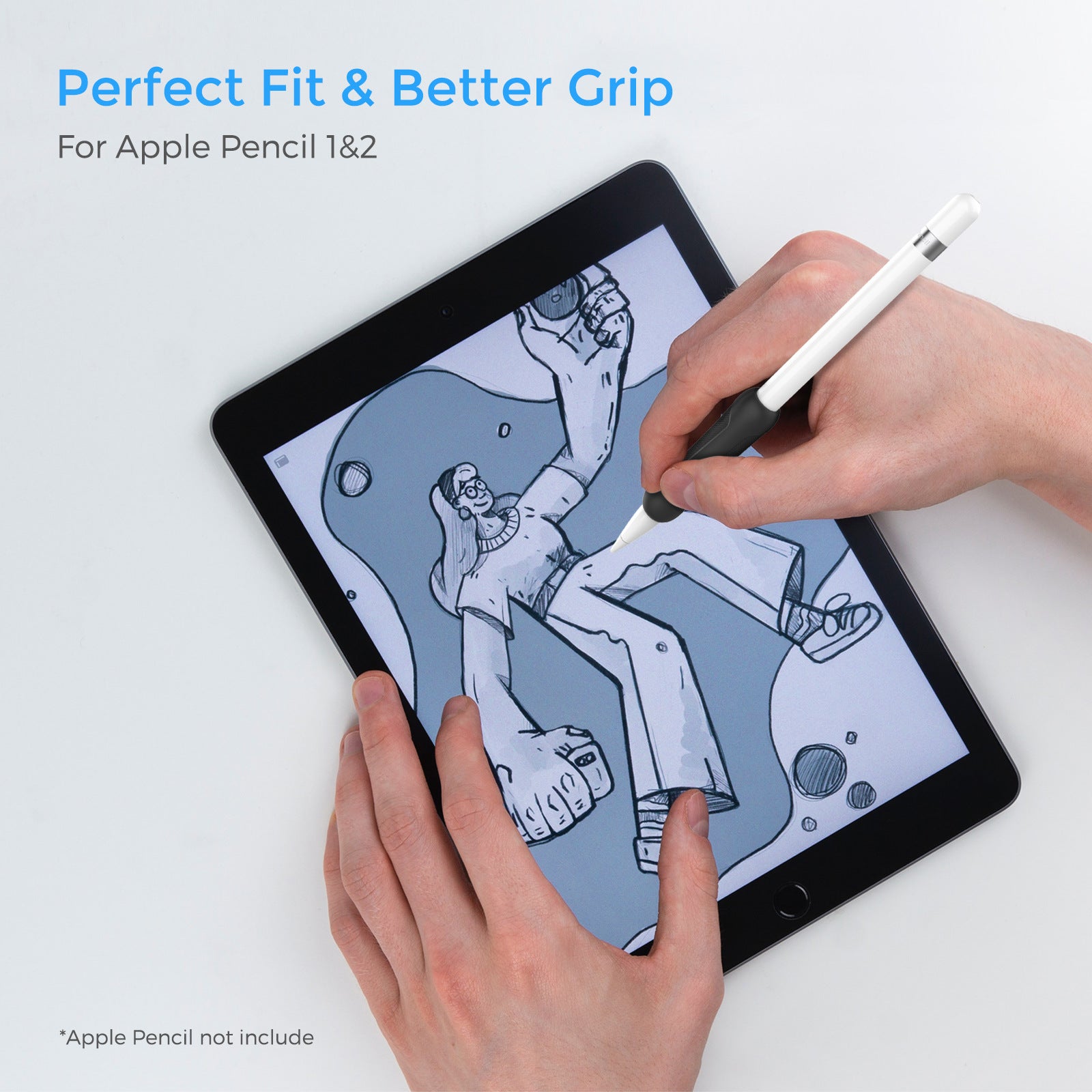 3Pcs Silicone Sleeve for Apple Pencil (1st Generation) / (2nd Generation) Stylus Pencil Cover Grip Holder