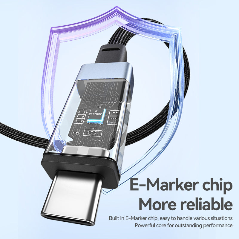 JASOZ D119 1m USB4 8K / 60Hz PD 240W Type-C Fast Charging Cable Compatible with Thunderbolt 3