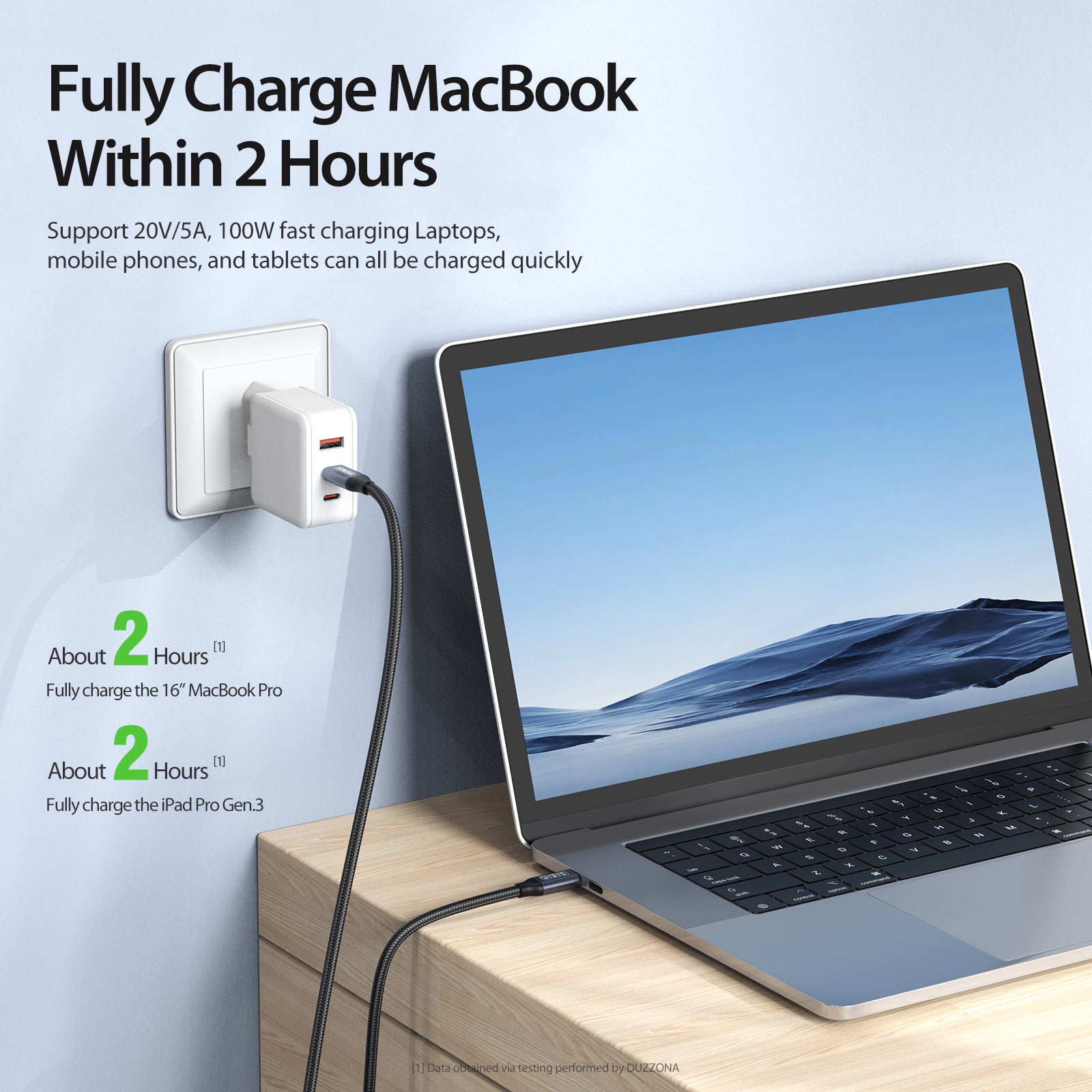 DUZZONA A9 1m PD 100W 10Gbps 4K USB-C to USB-C Cable Fast Charging Data Cord