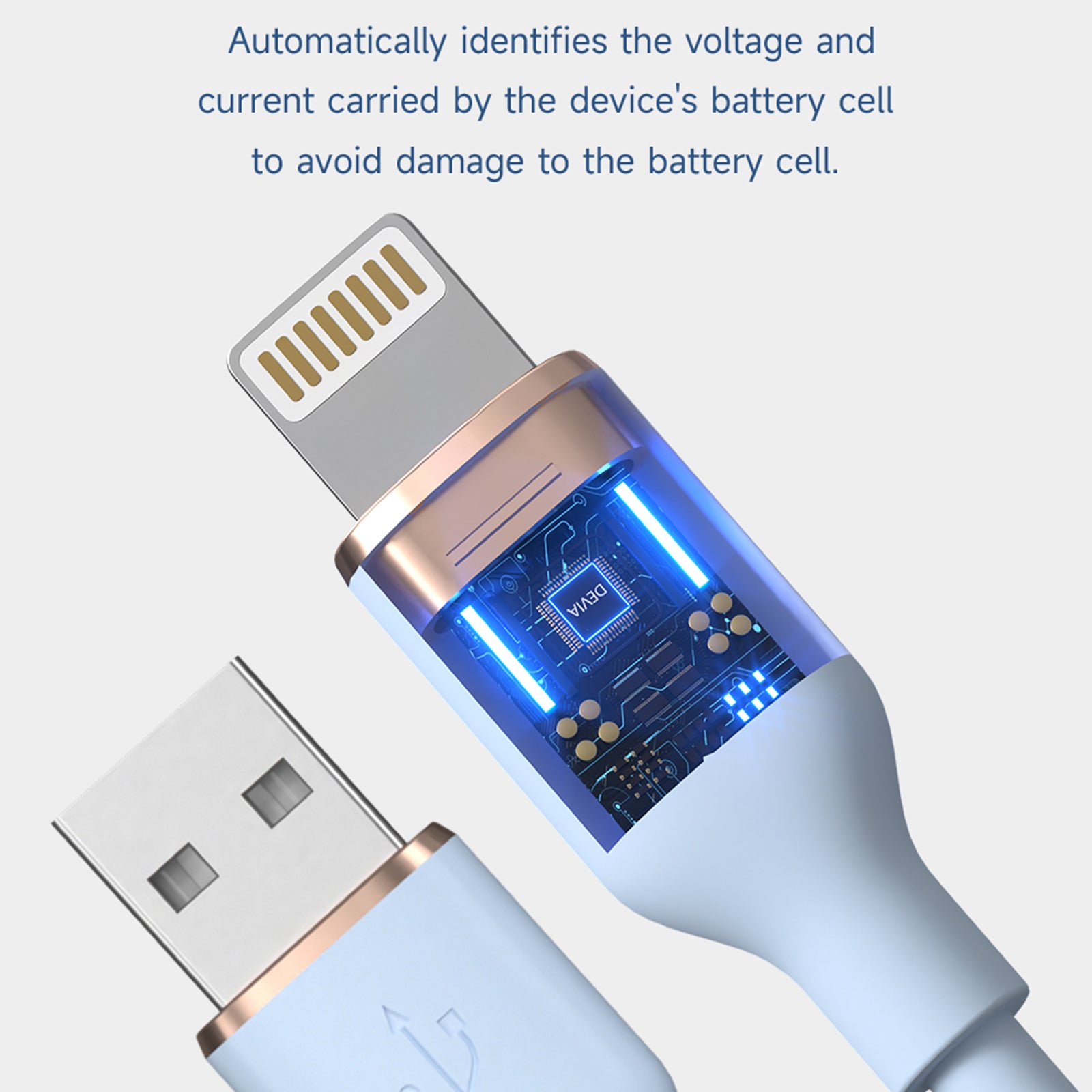 DEVIA Jelly Series EC630 1.2m USB-A to Lightning 2.4A Charging Cable Silicone Data Cord