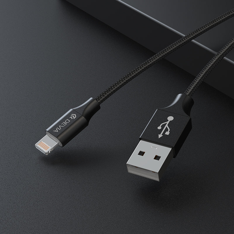DEVIA Gracious Series EC412 2m USB-A to Lightning Phone Charging Cable Data Sync Braided Cord
