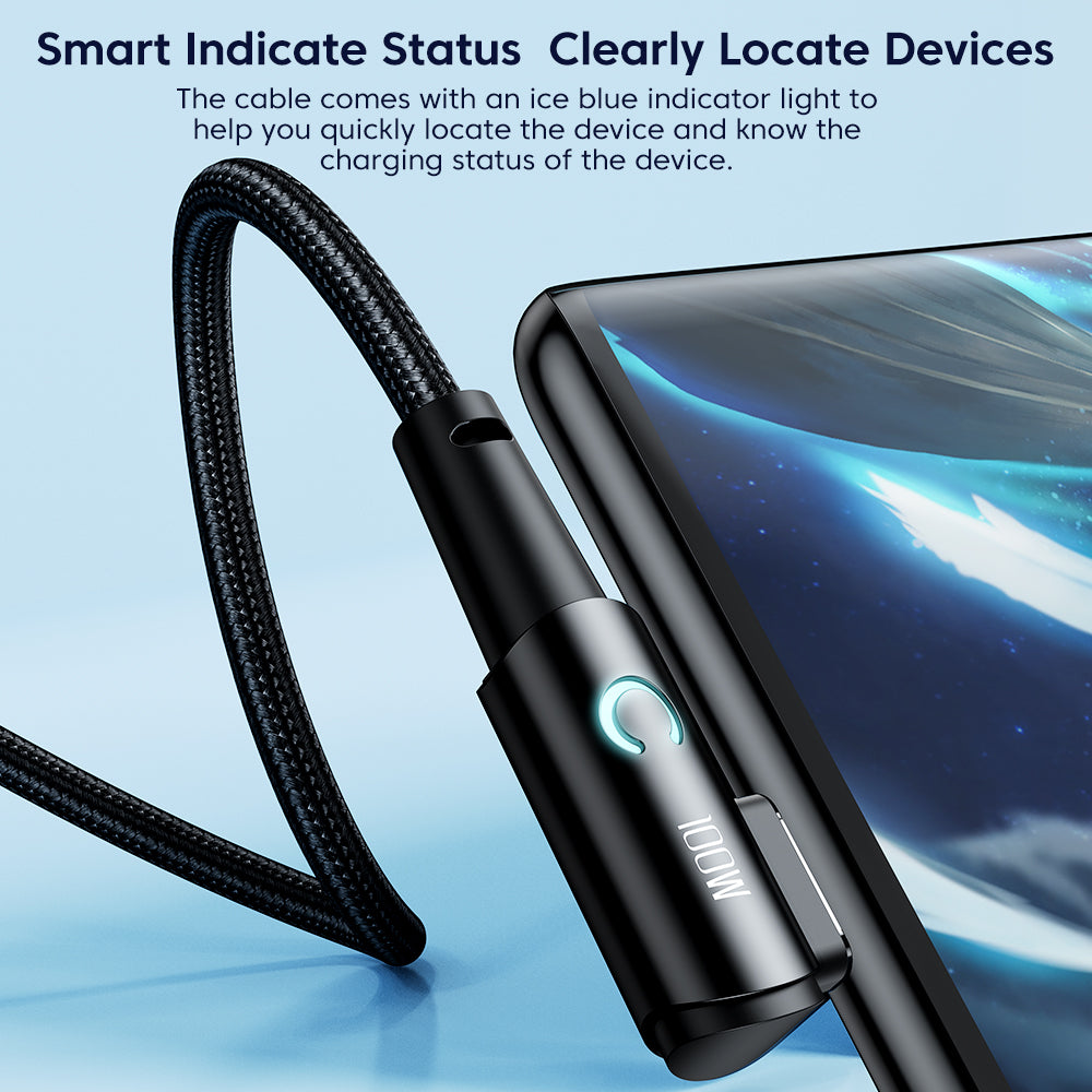 TOOCKI TQ-X25A2 100W USB-A to Type-C Right Angle Charging Data Cable, 2m
