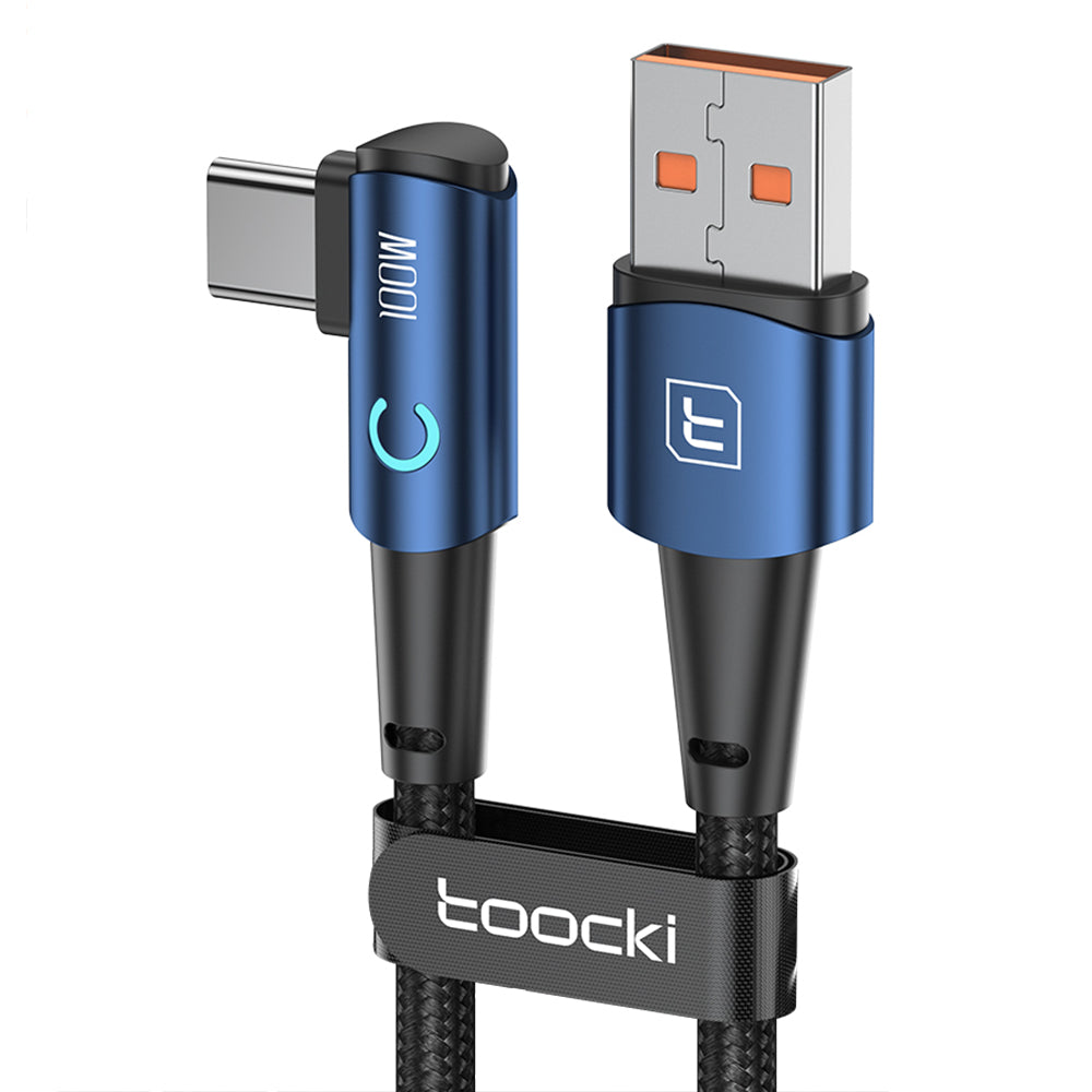 TOOCKI TQ-X25A2 100W USB-A to Type-C Right Angle Charging Data Cable, 2m