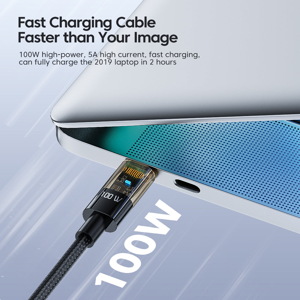 TOOCKI TQ-X06C2 Type-C to Type-C Cable, 2m 100W Charging Data Cable