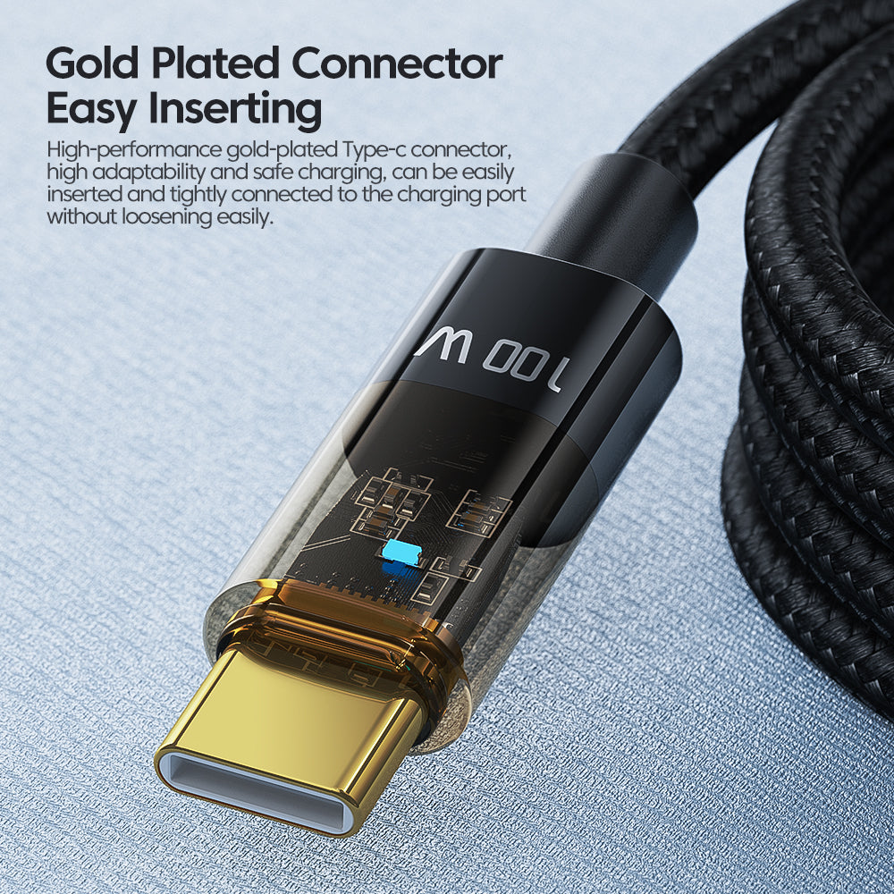TOOCKI TQ-X06C2 Type-C to Type-C Cable, 2m 100W Charging Data Cable