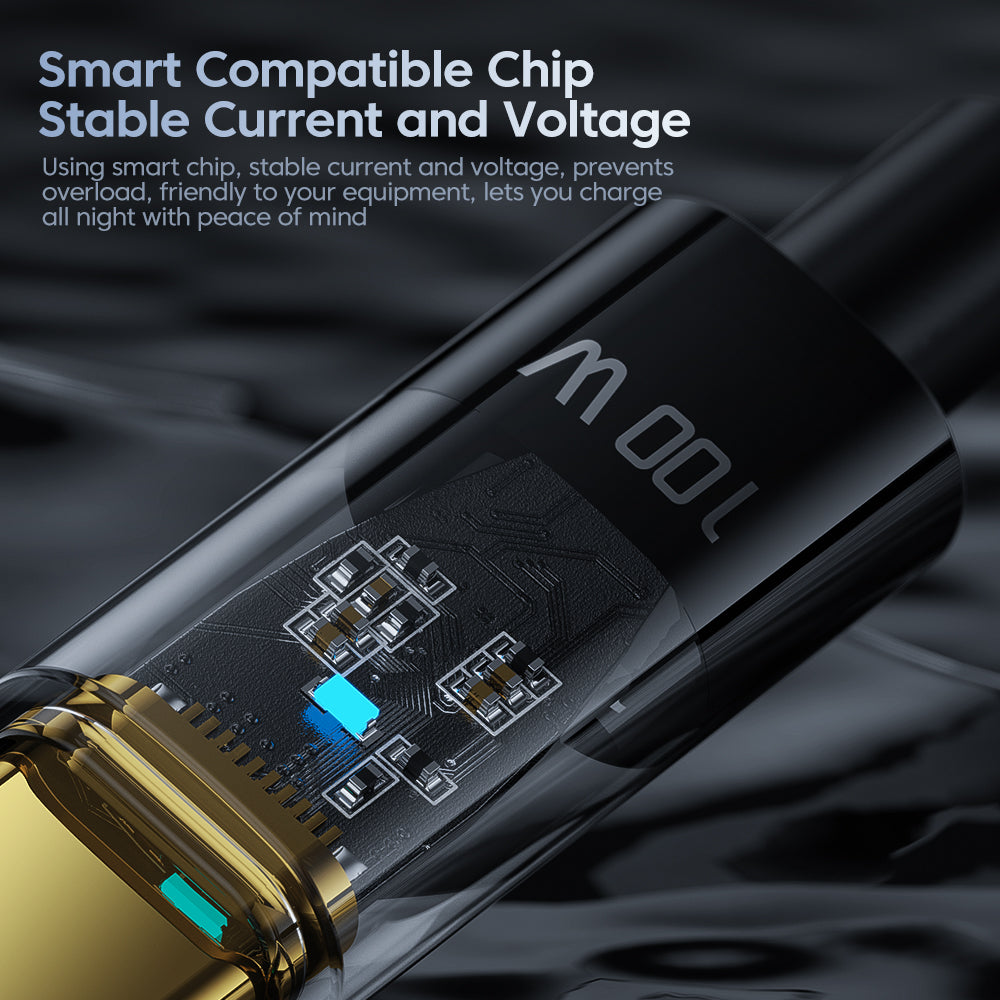 TOOCKI TQ-X06C2 Type-C to Type-C Cable, 2m 100W Charging Data Cable