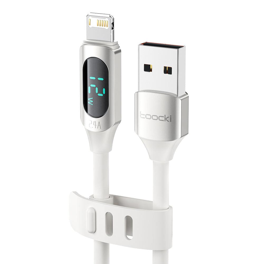 TOOCKI TQ-X55A1 1m USB to Lightning Digital Display 2.4A Liquid Silicone Data Cable