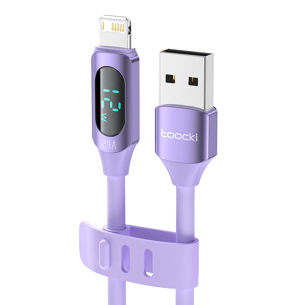 TOOCKI TQ-X55A1 1m USB to Lightning Digital Display 2.4A Liquid Silicone Data Cable